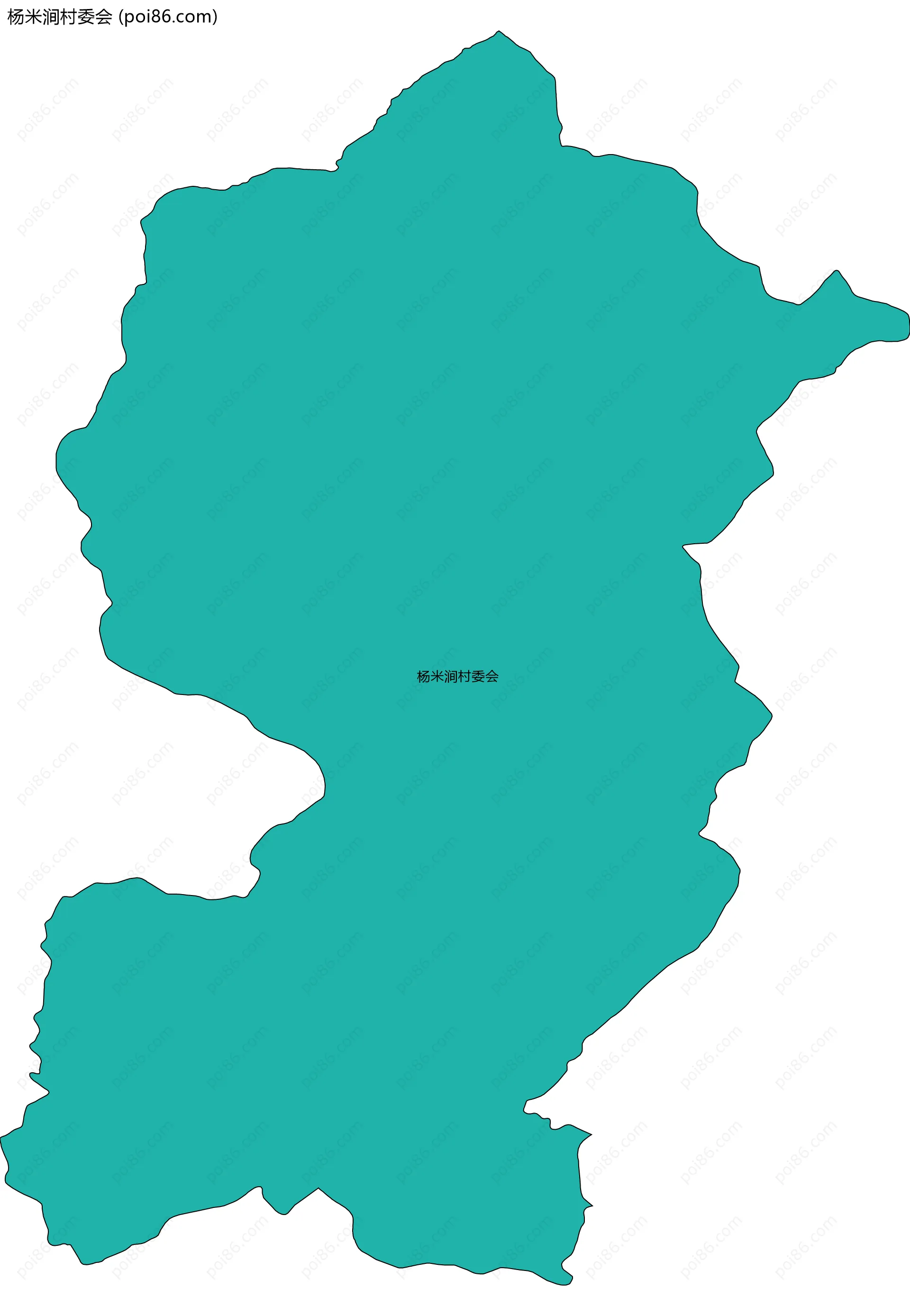 杨米涧村委会边界地图