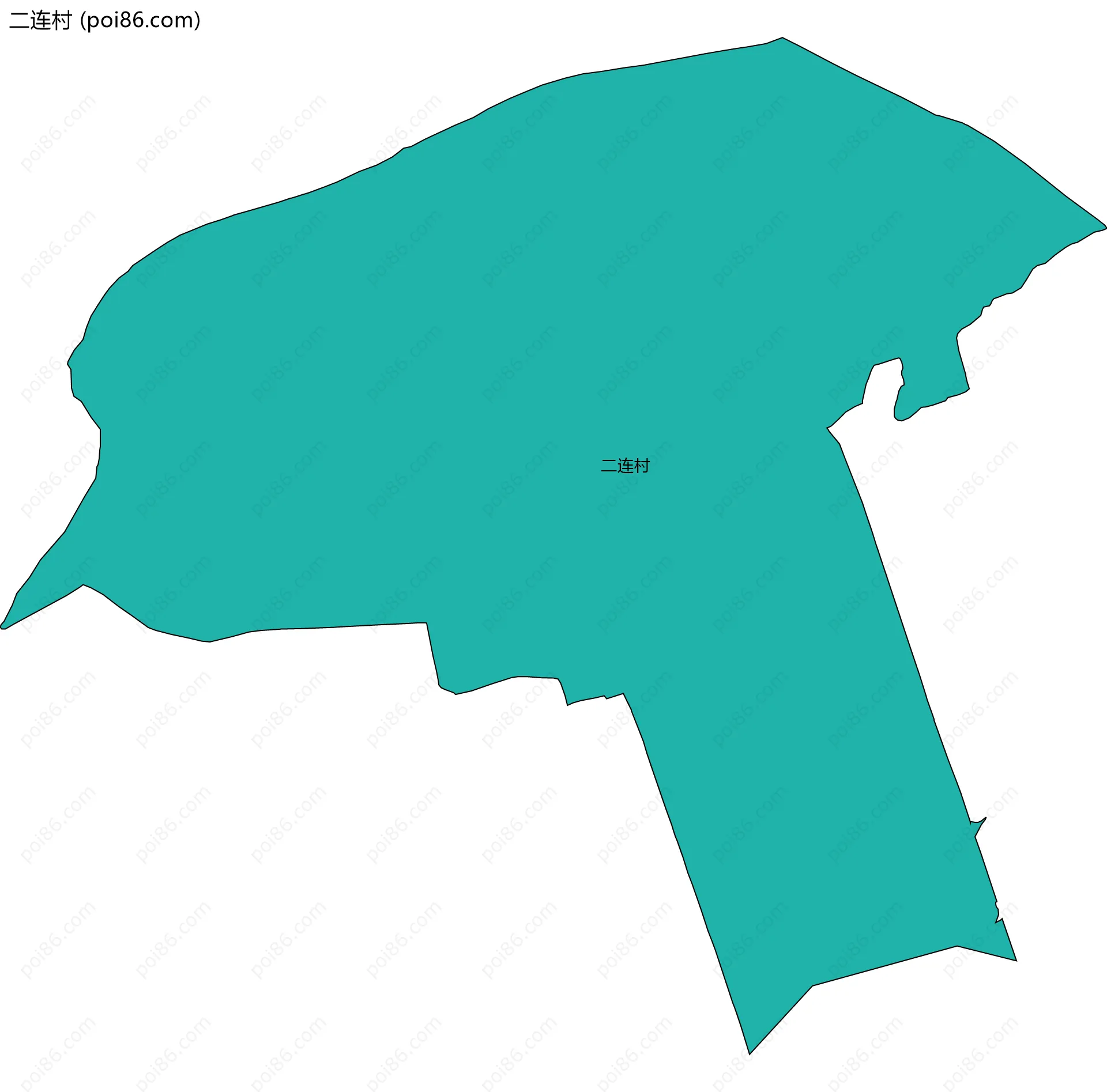 二连村边界地图