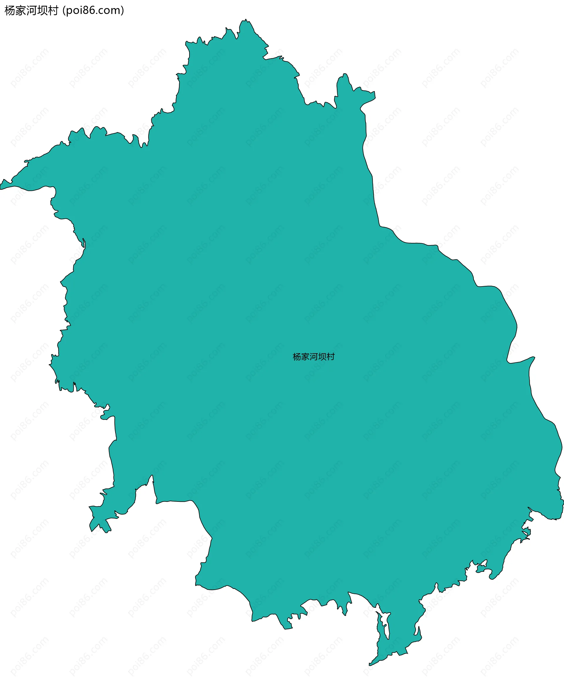 杨家河坝村边界地图