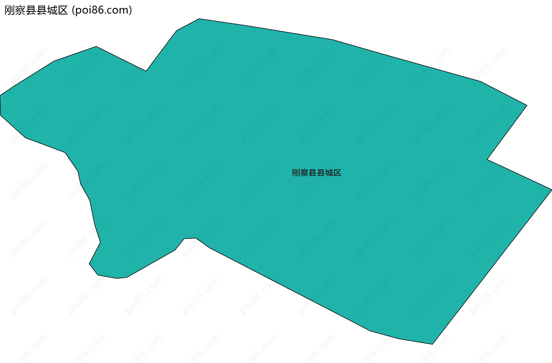 刚察县县城区边界地图