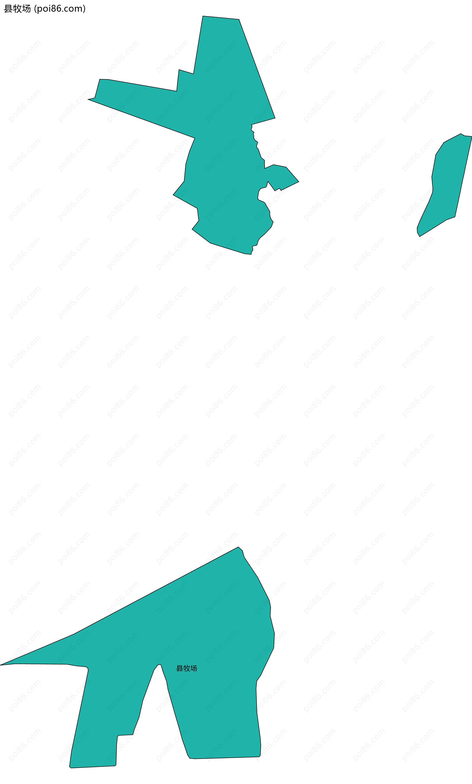 县牧场边界地图