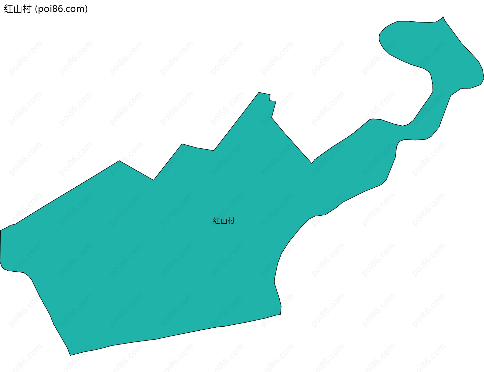 红山村边界地图