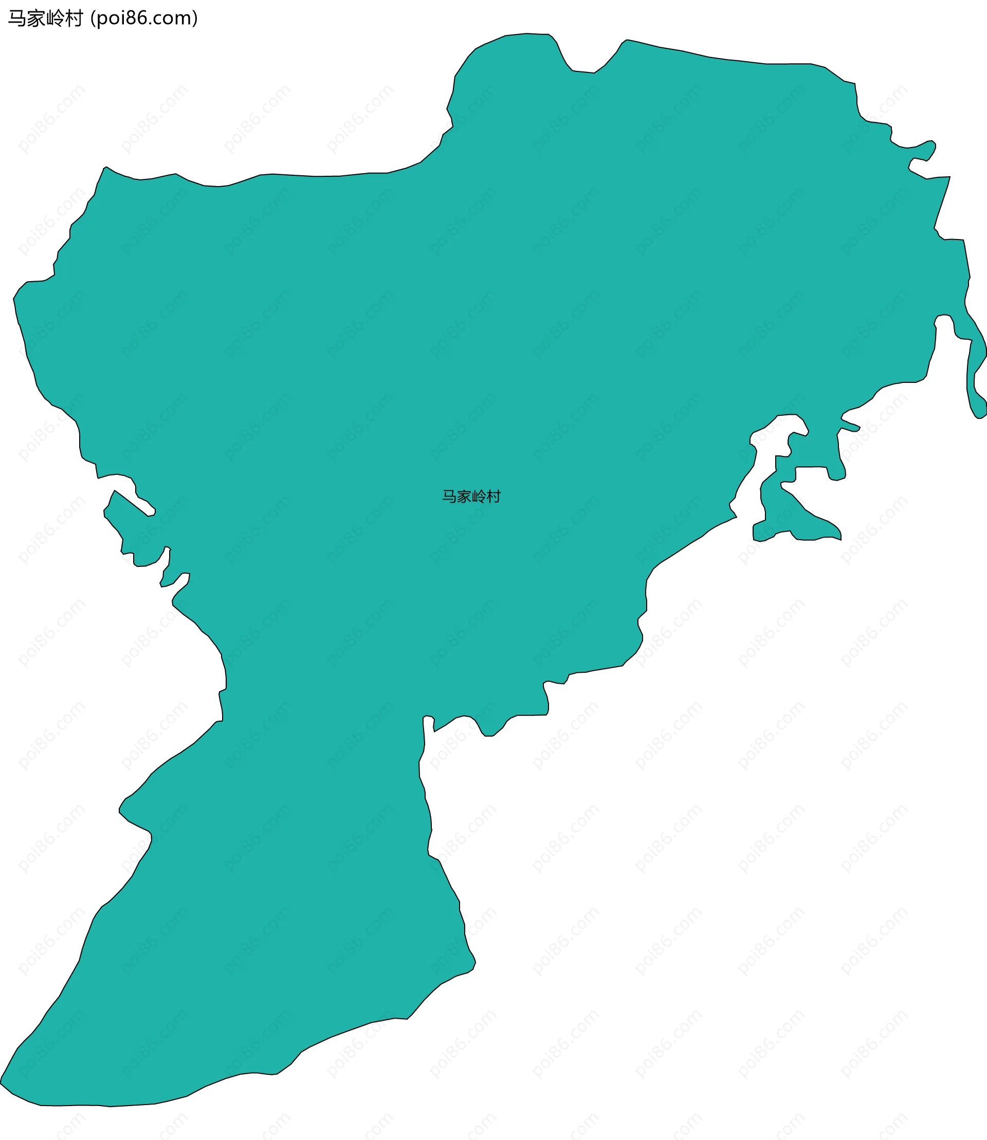 马家岭村边界地图