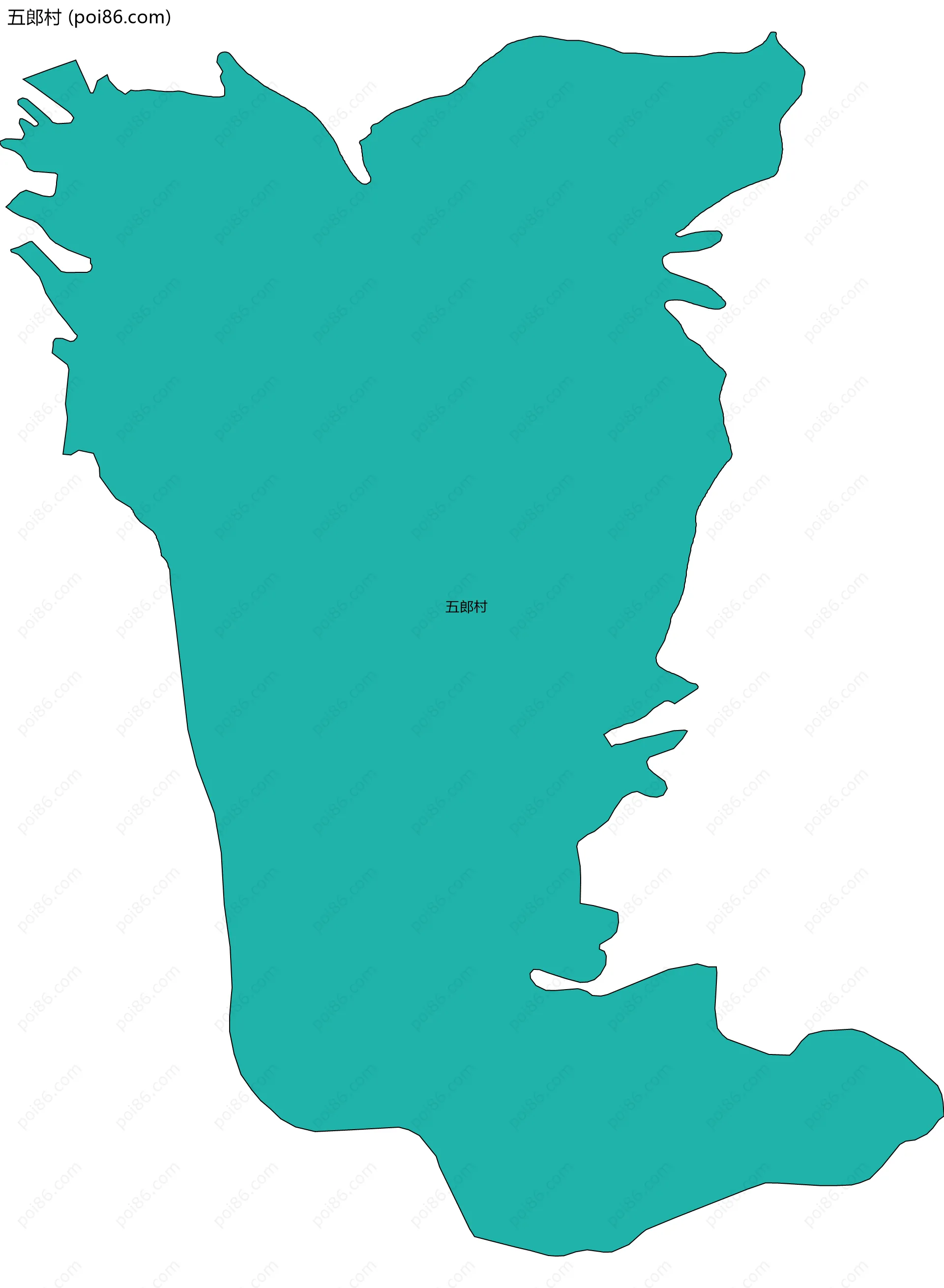 五郎村边界地图