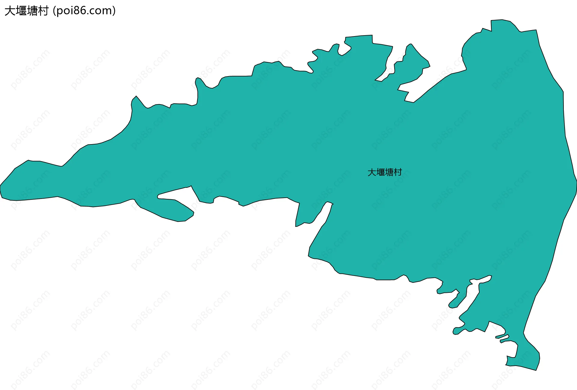 大堰塘村边界地图