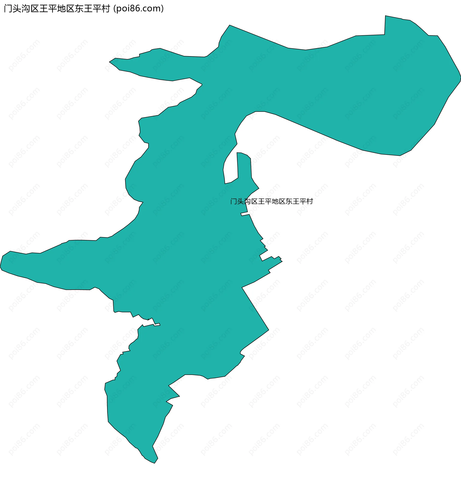 门头沟区王平地区东王平村边界地图