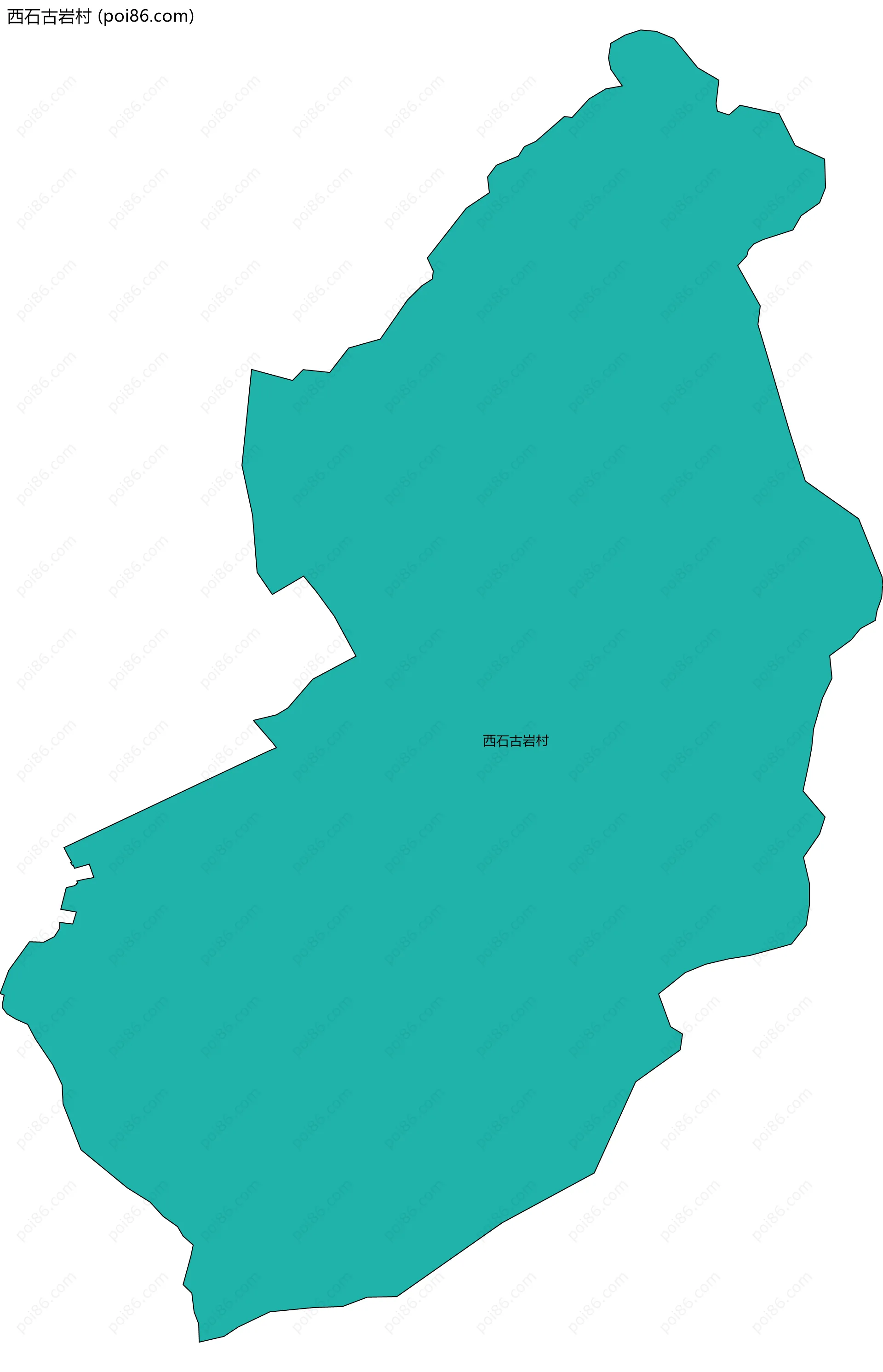 西石古岩村边界地图