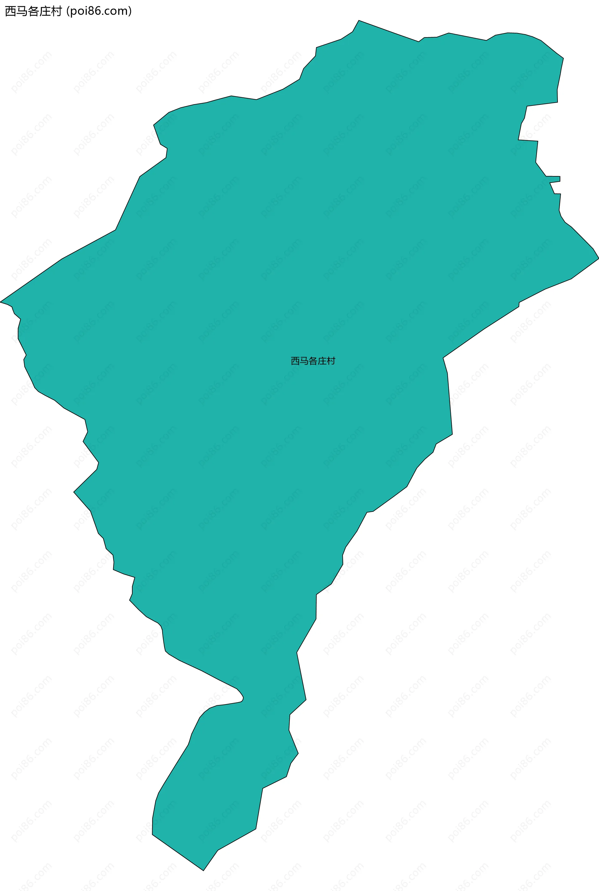 西马各庄村边界地图