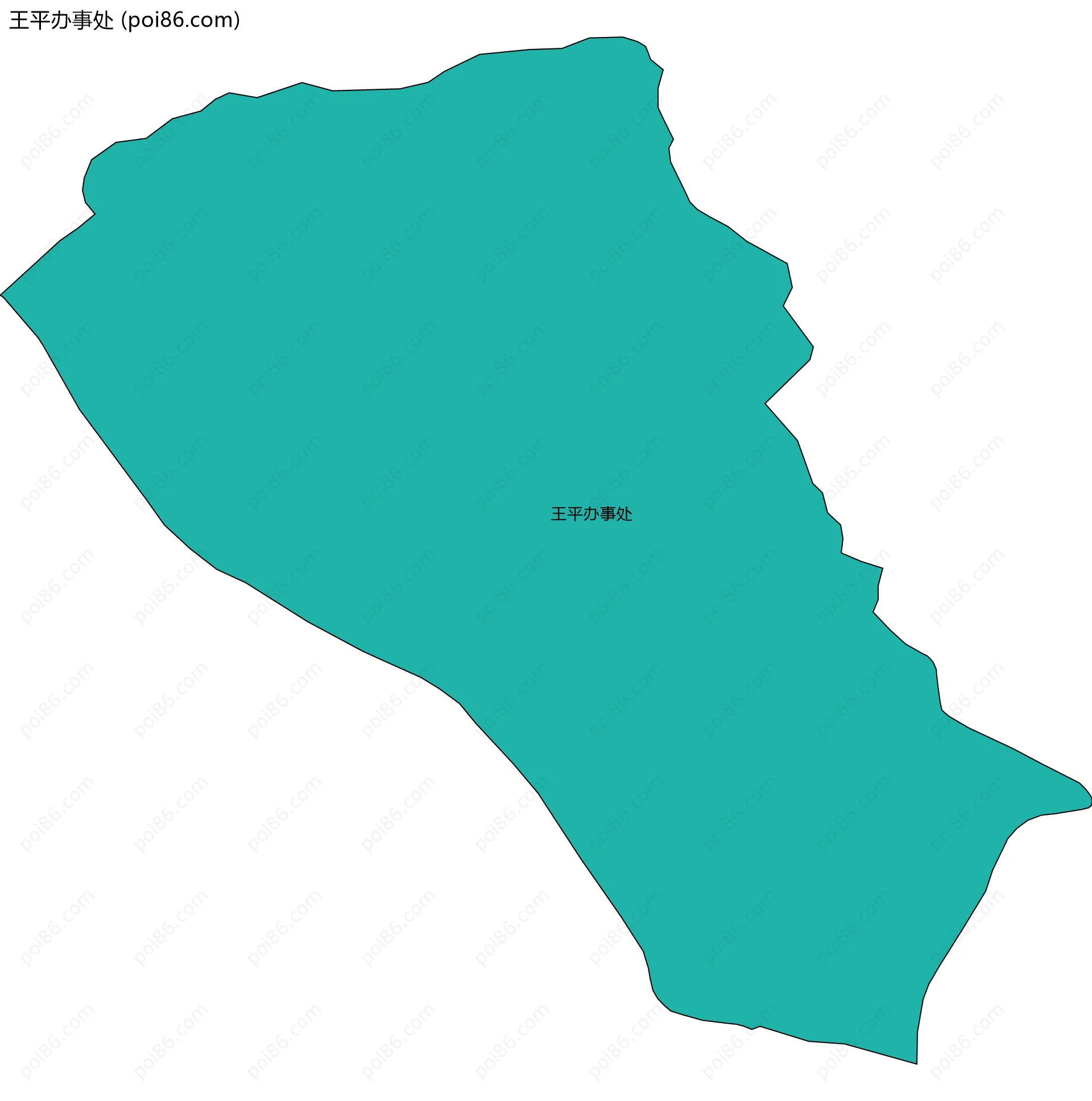 王平办事处边界地图