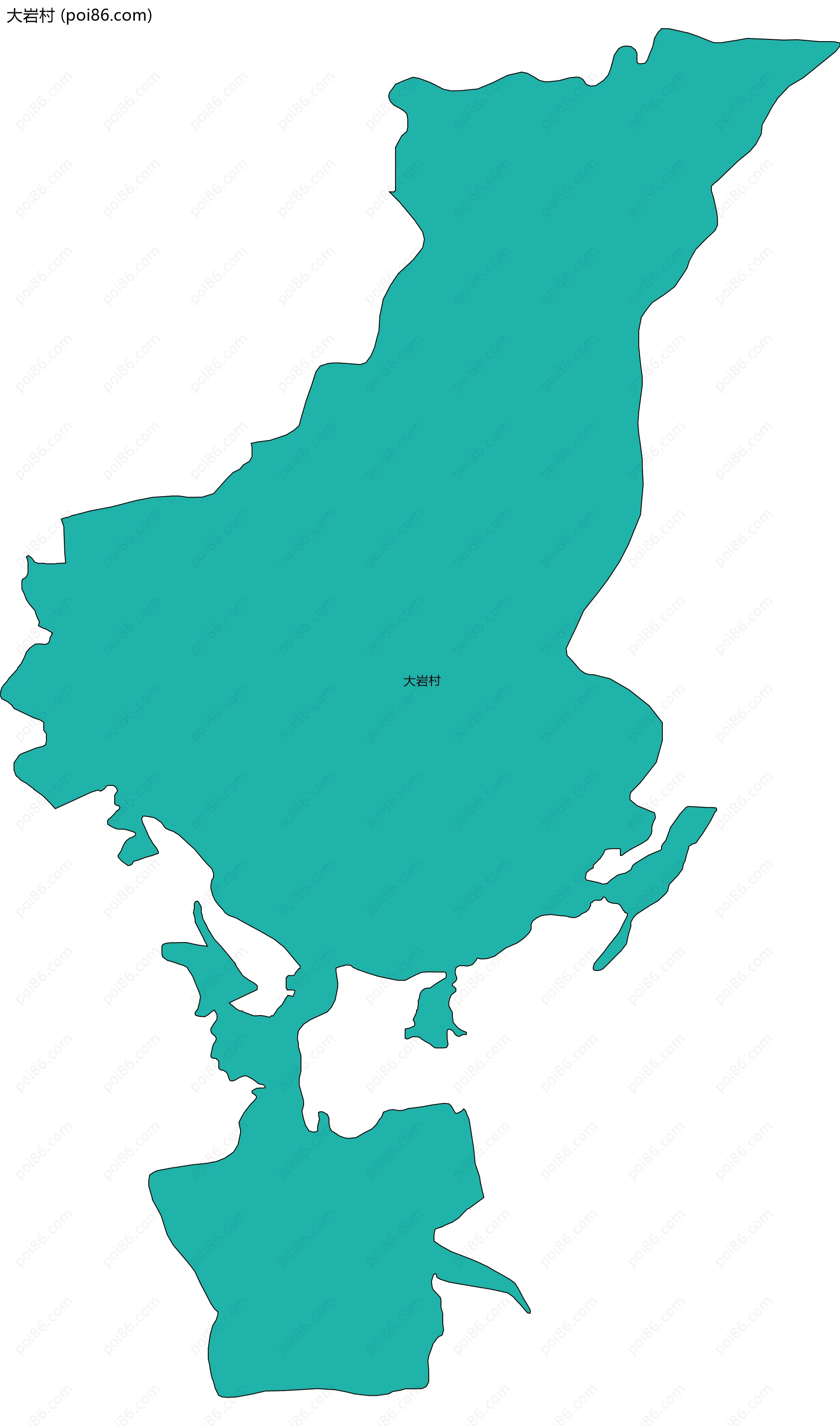 大岩村边界地图