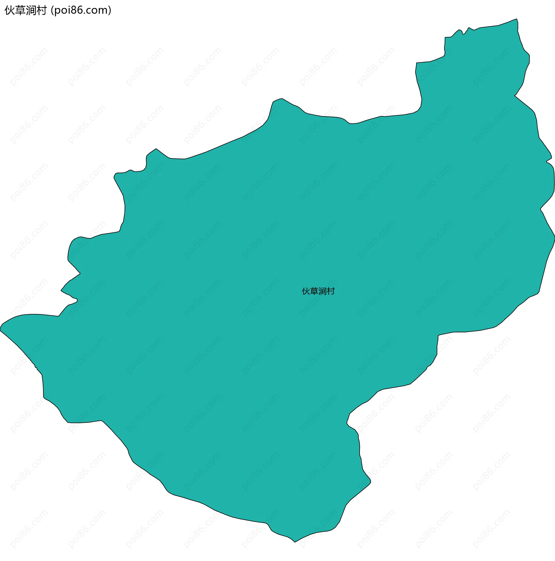 伙草涧村边界地图