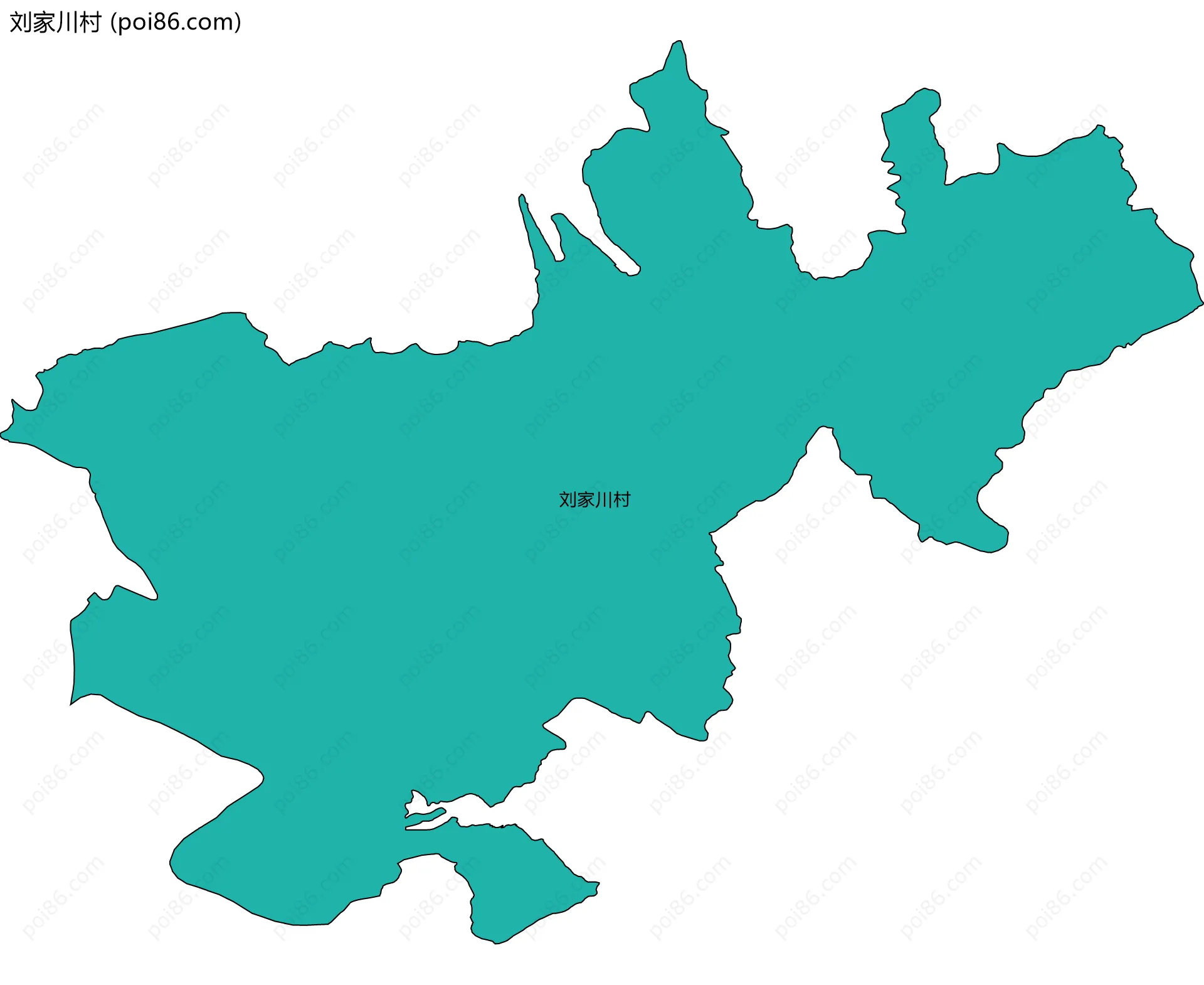 刘家川村边界地图