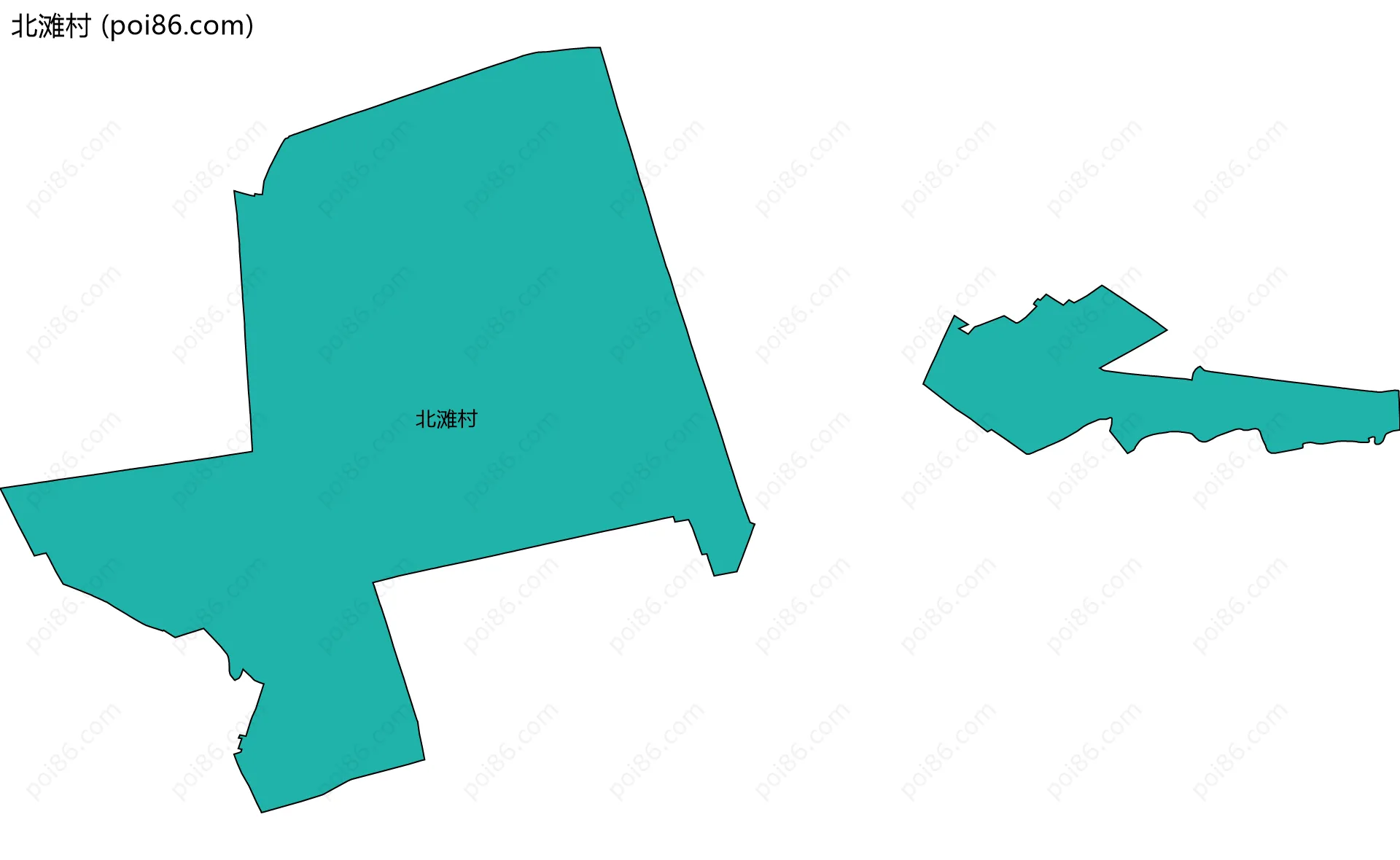 北滩村边界地图