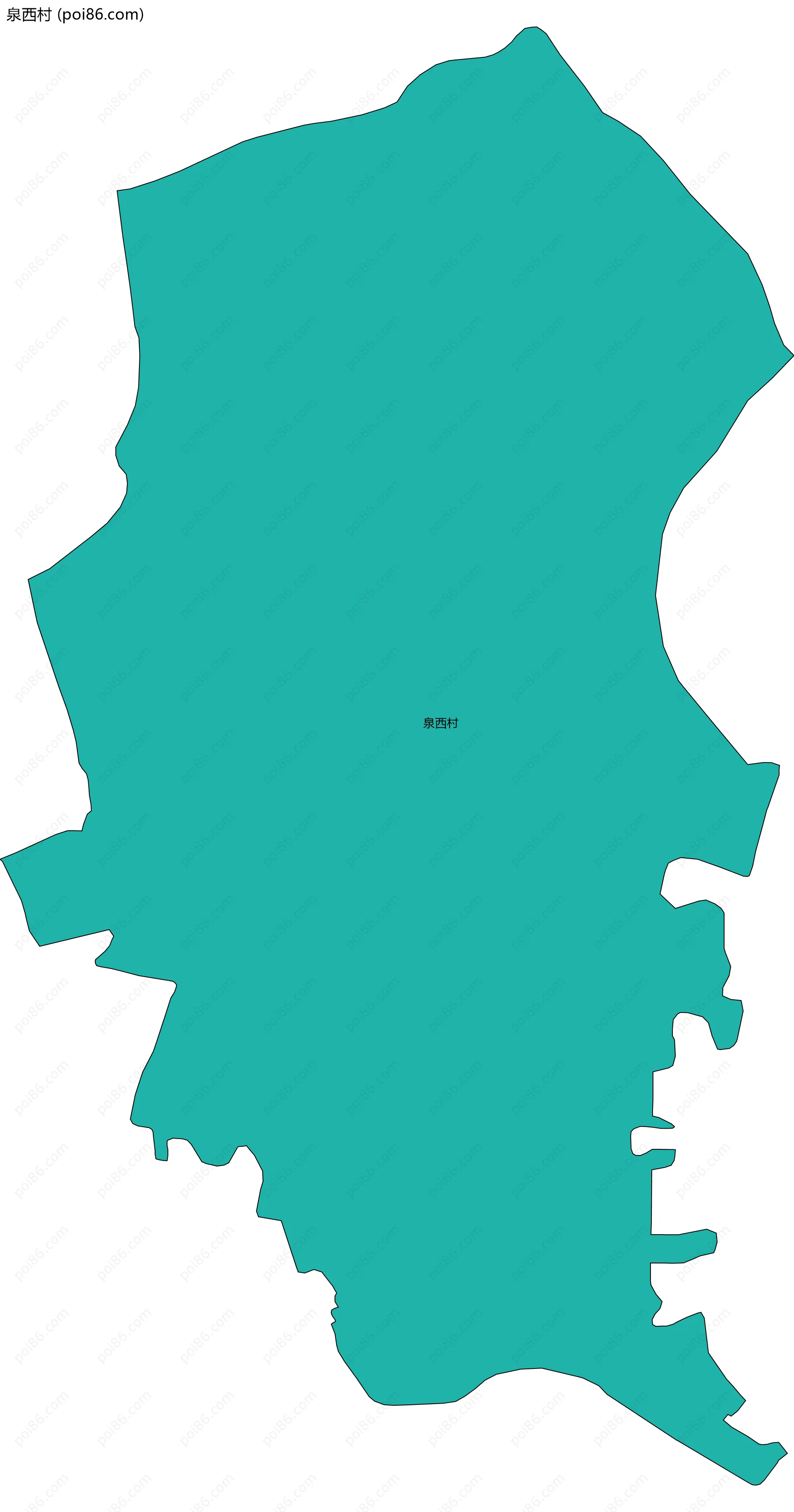 泉西村边界地图