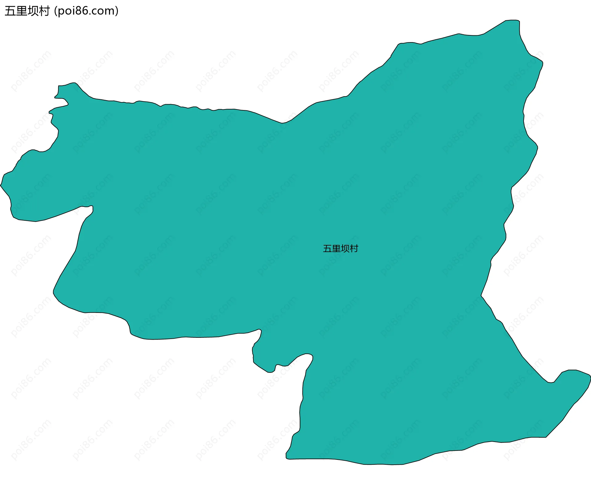 五里坝村边界地图