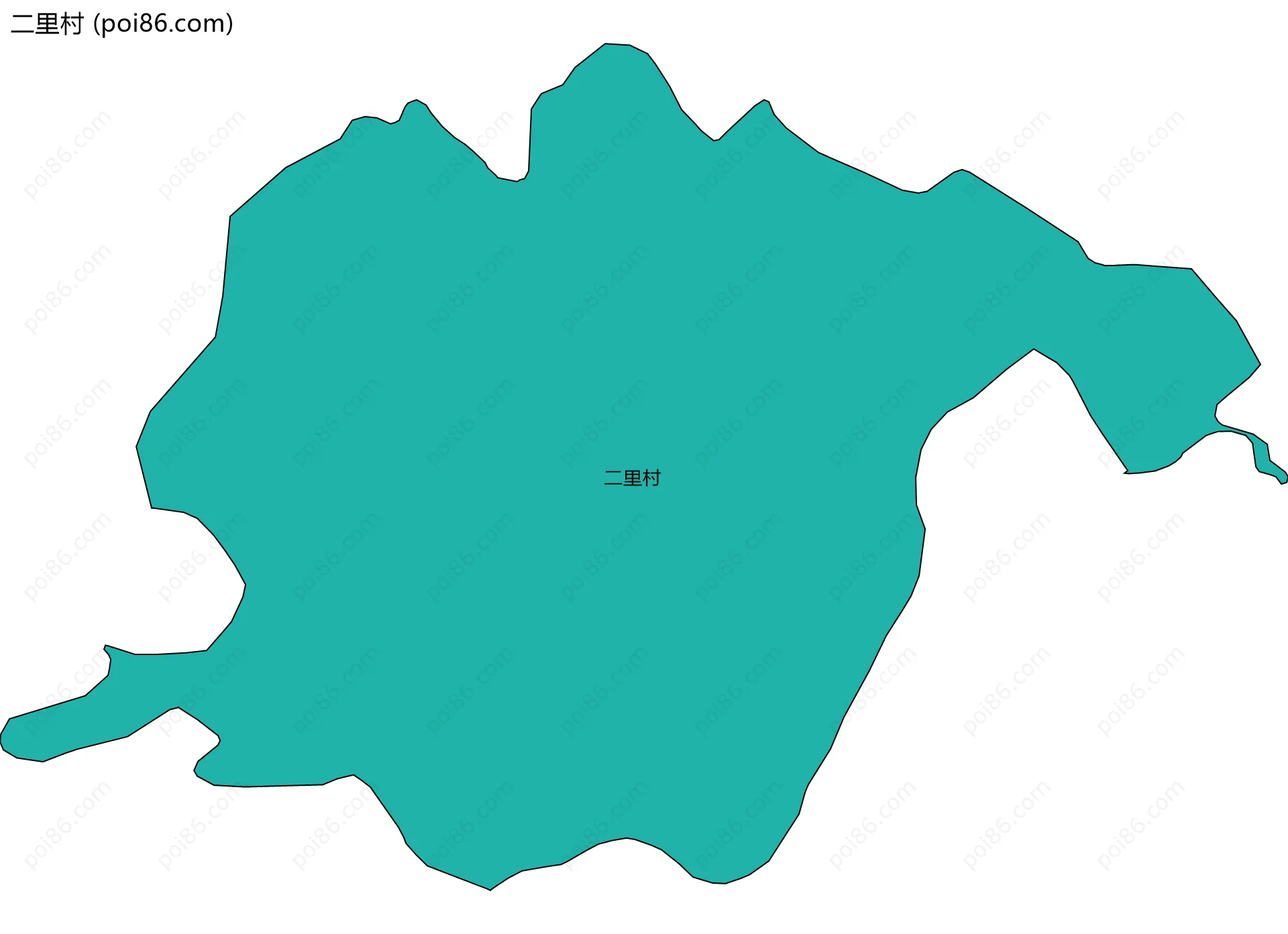 二里村边界地图