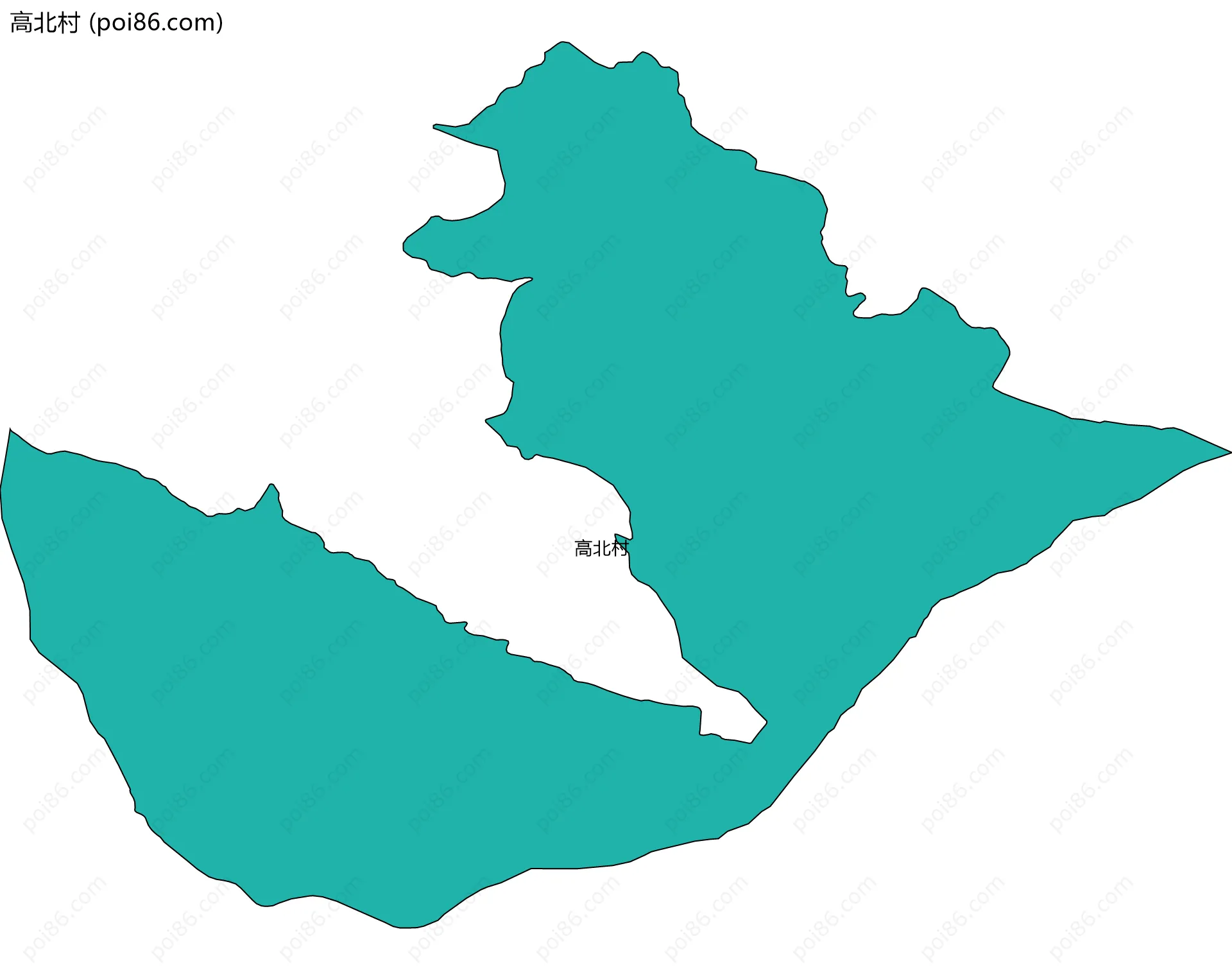 高北村边界地图