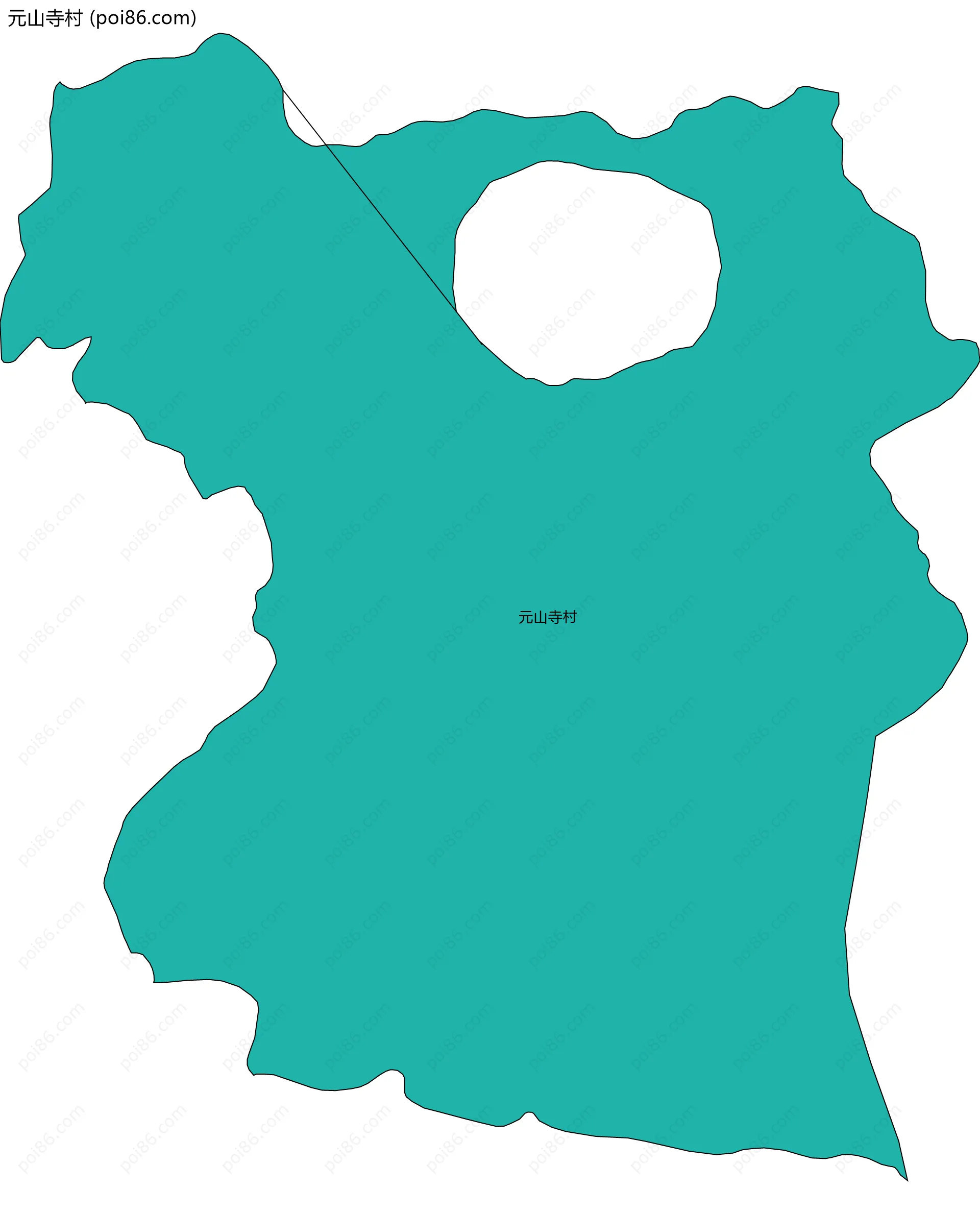 元山寺村边界地图