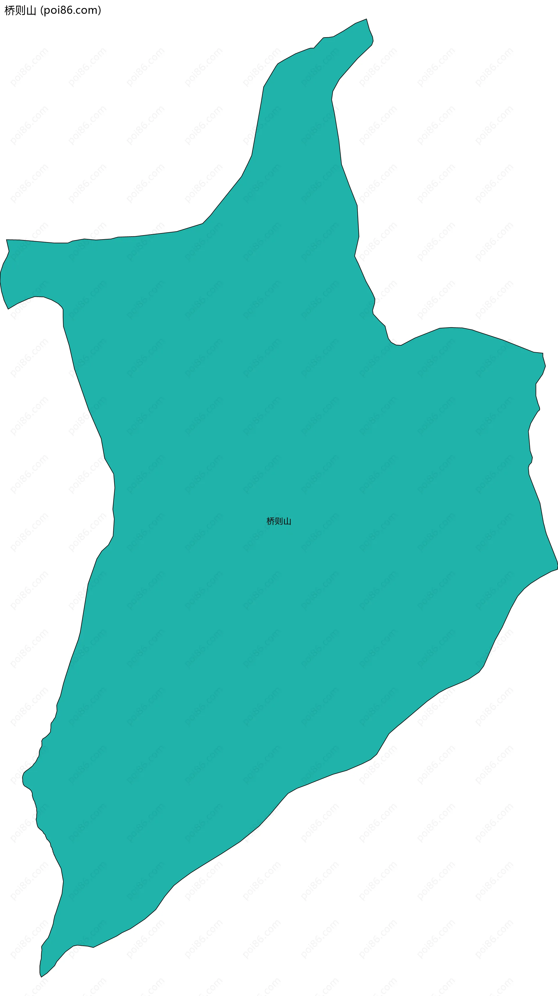 桥则山边界地图