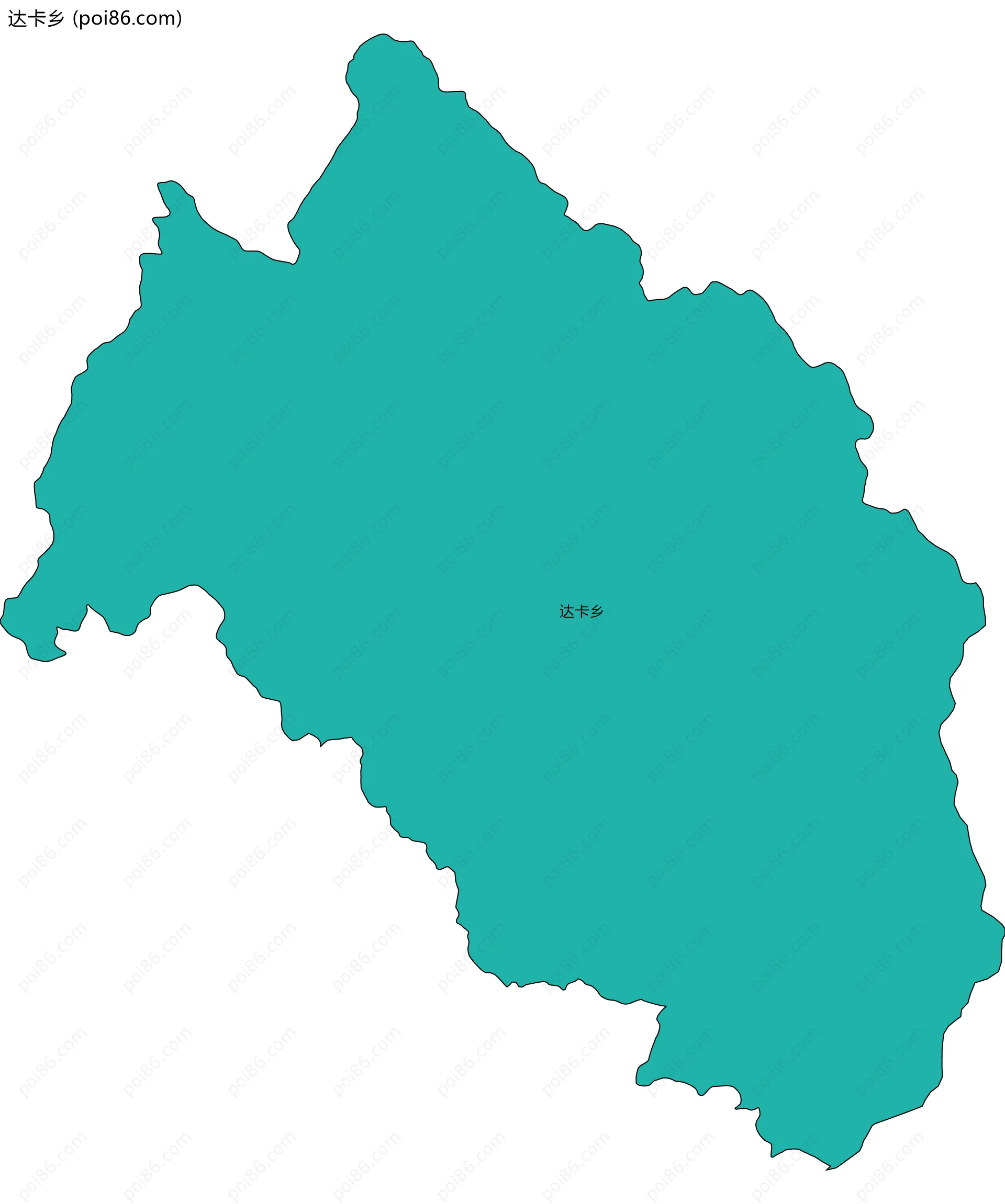 达卡乡边界地图(五级行政区划)