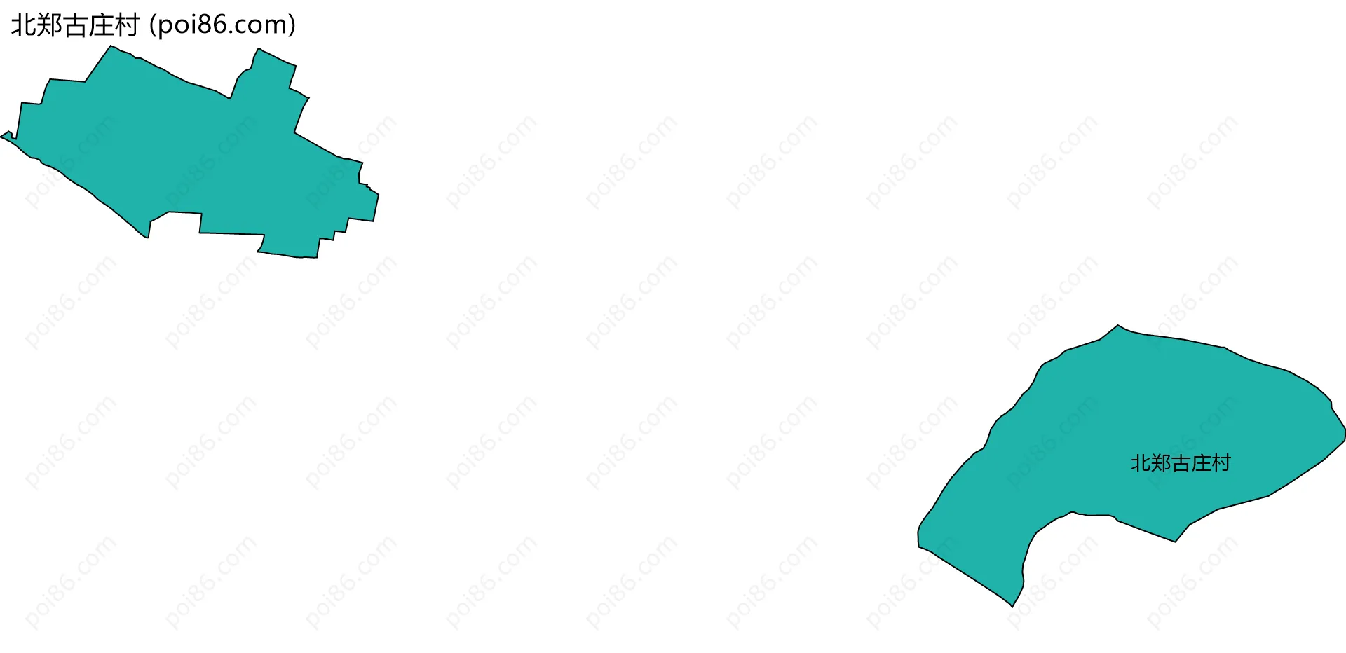 北郑古庄村边界地图