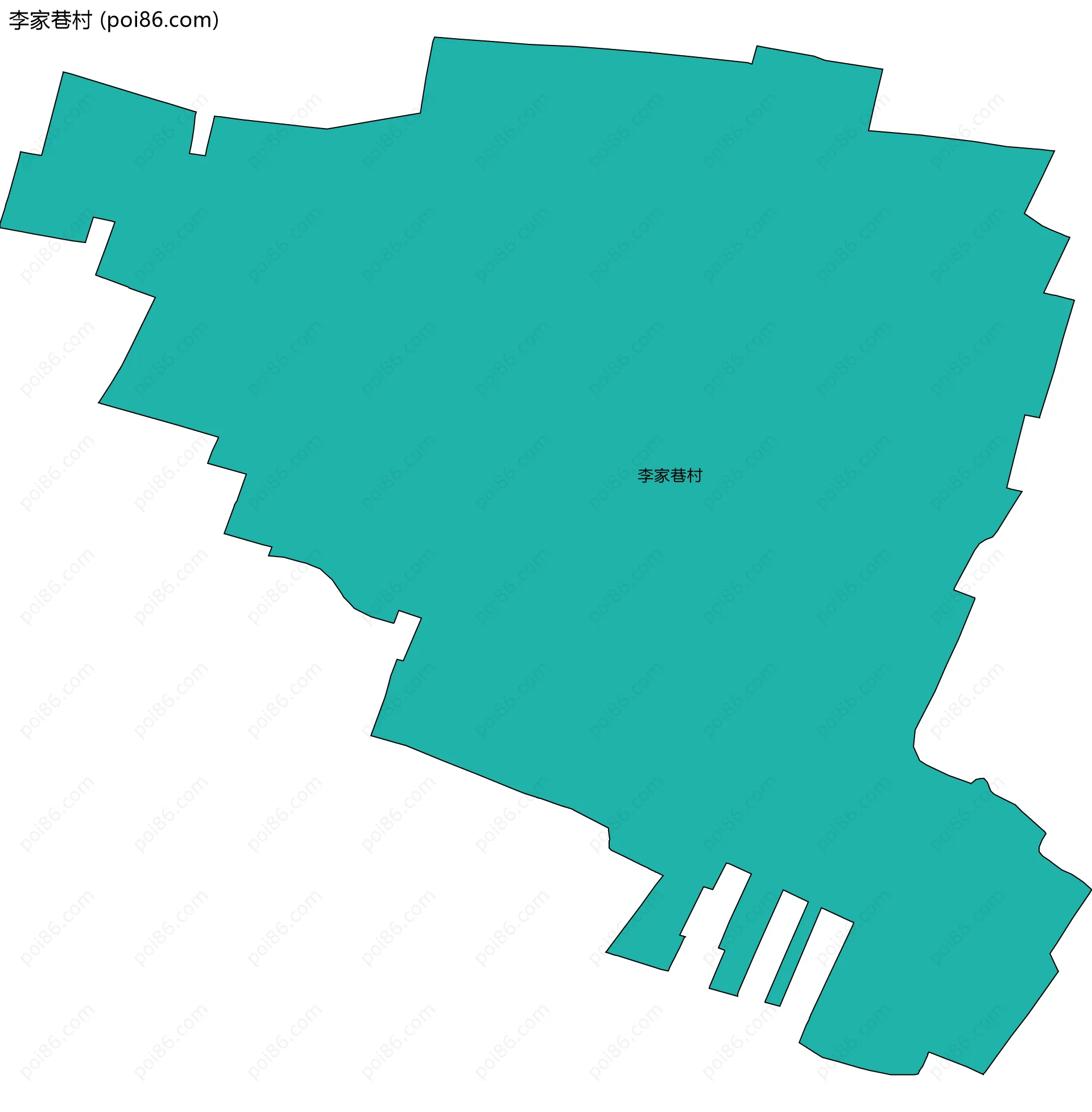 李家巷村边界地图