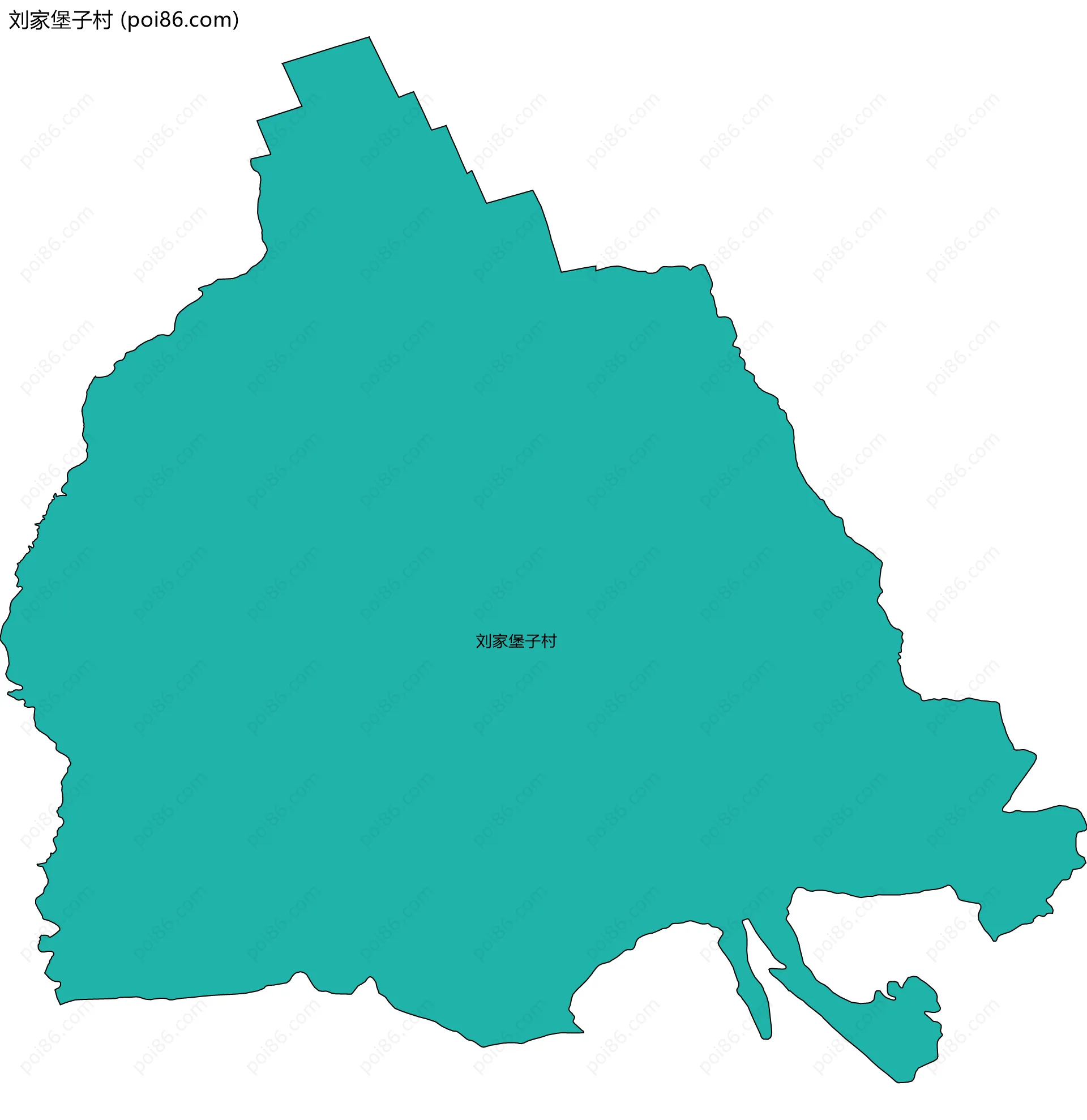 刘家堡子村边界地图