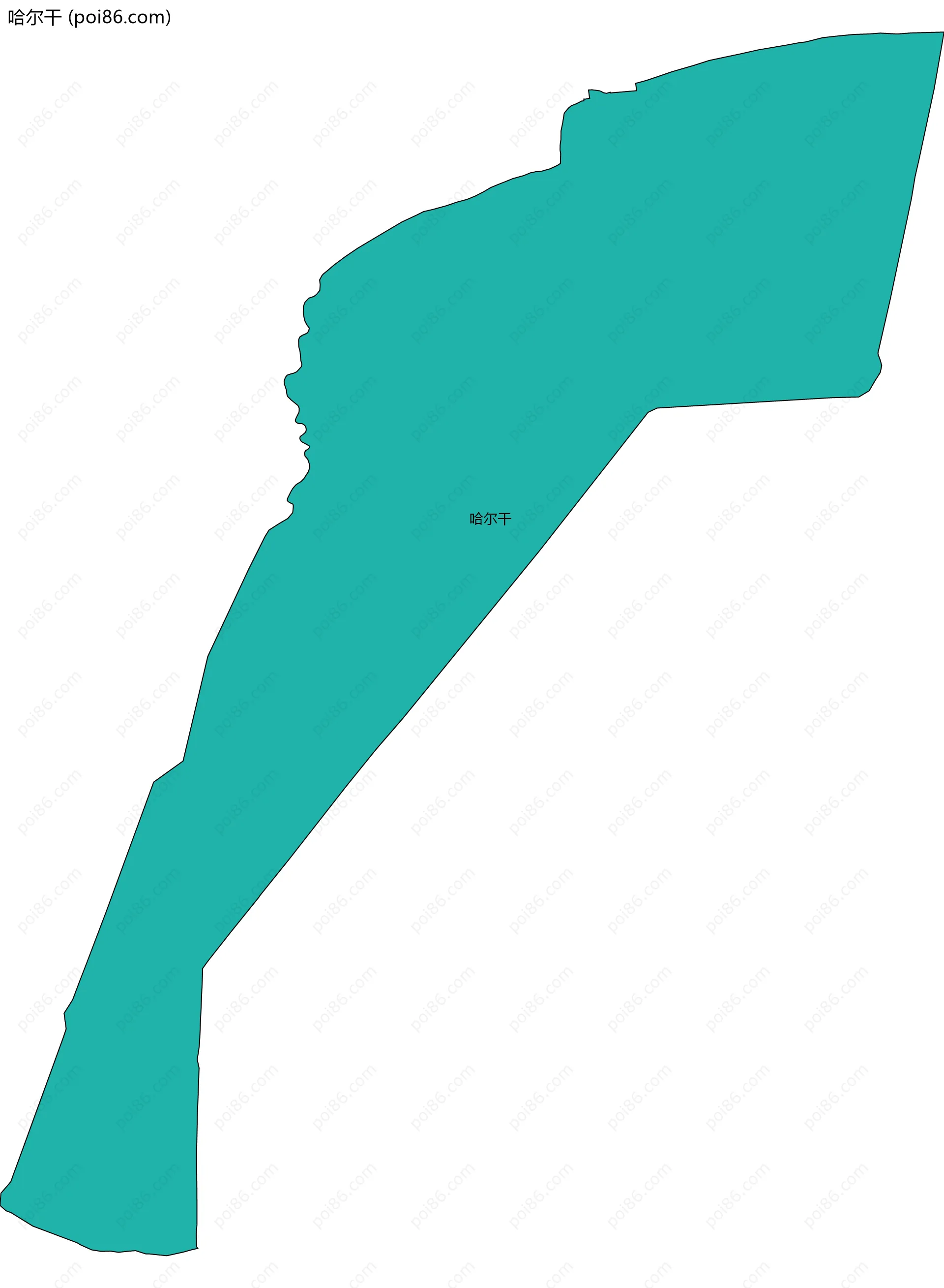 哈尔干边界地图