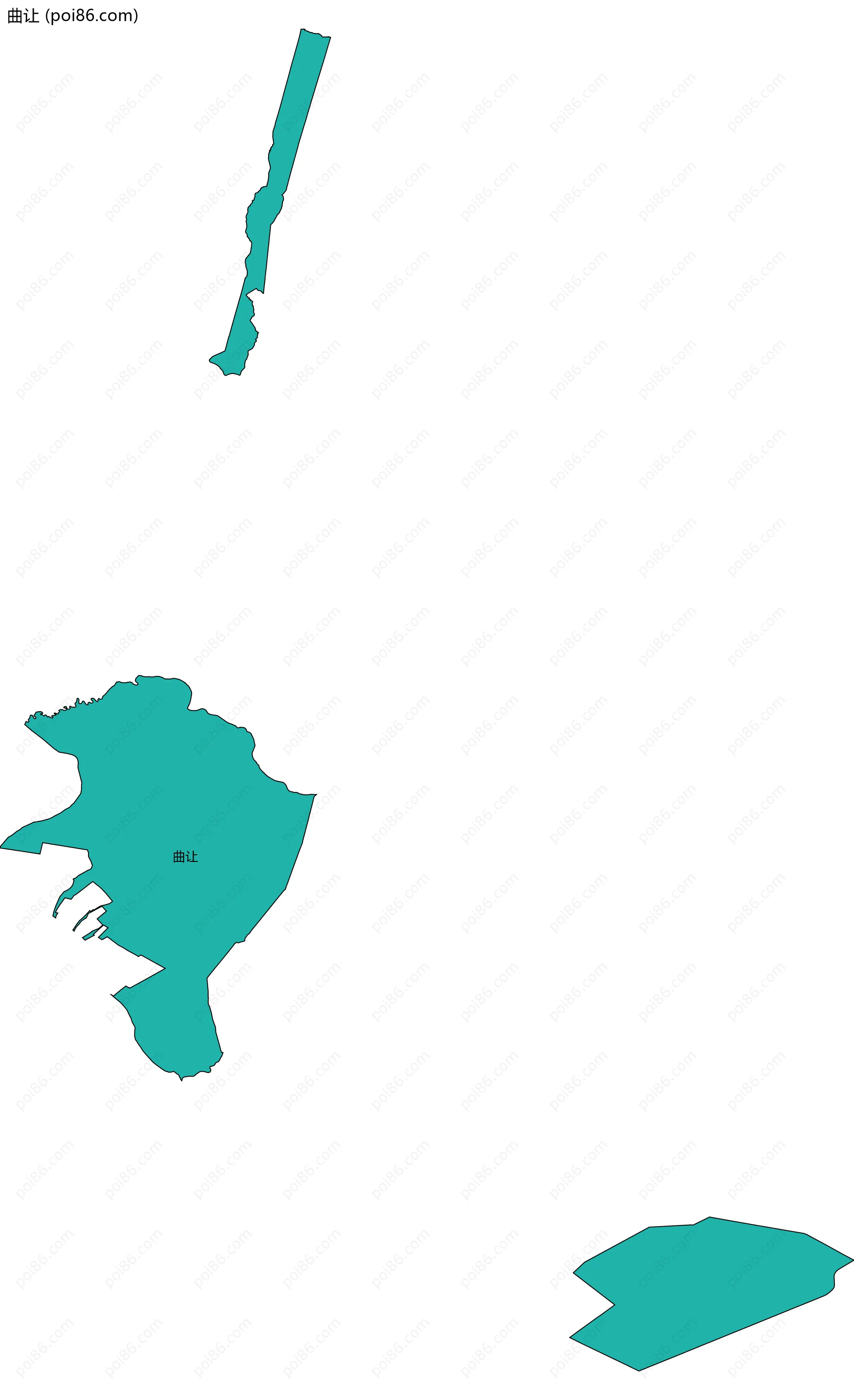 曲让边界地图