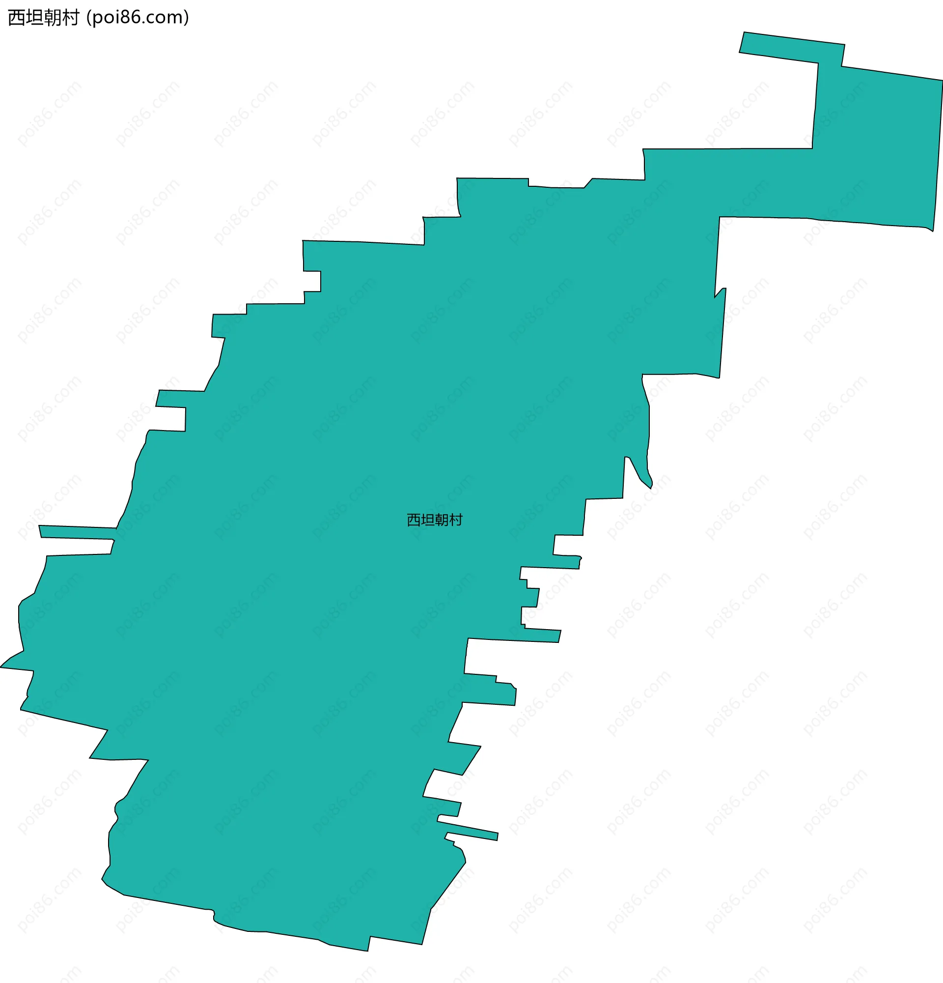 西坦朝村边界地图