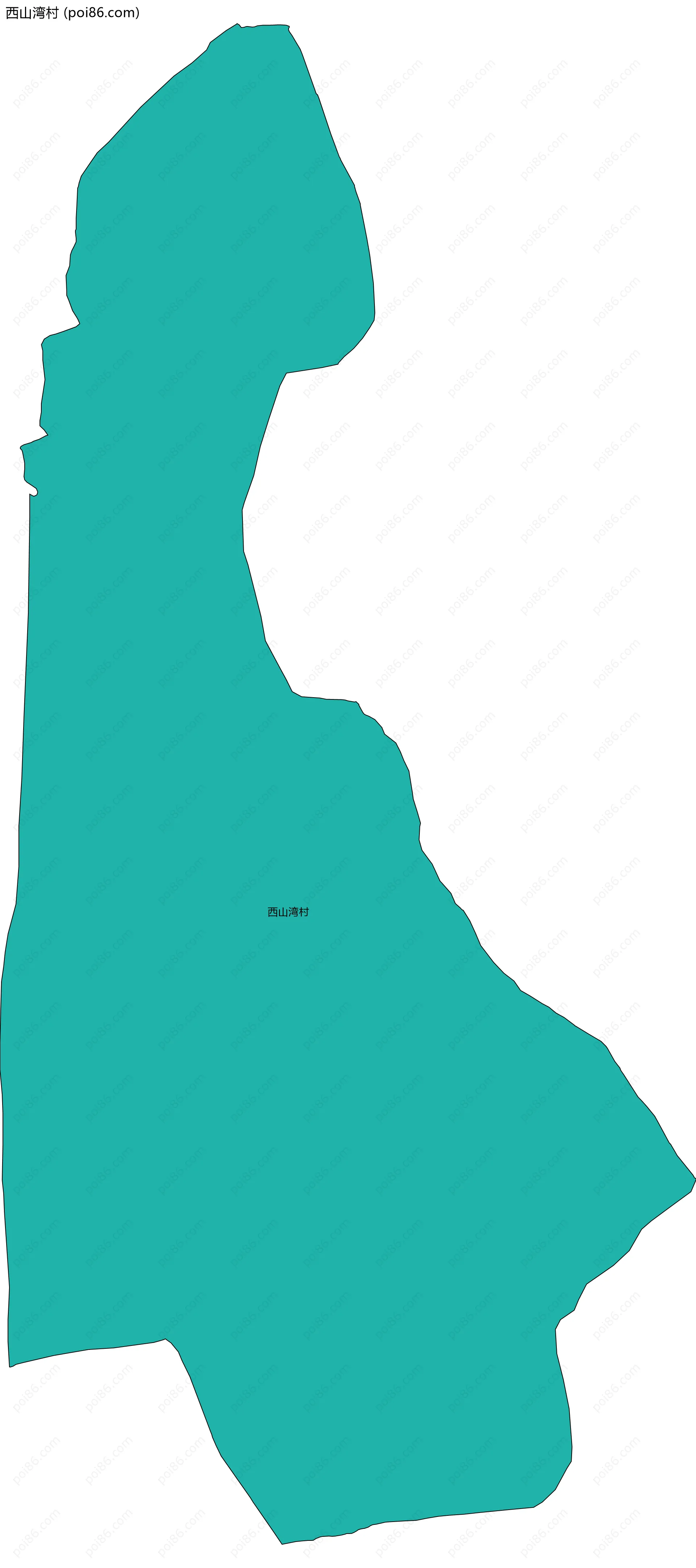 西山湾村边界地图