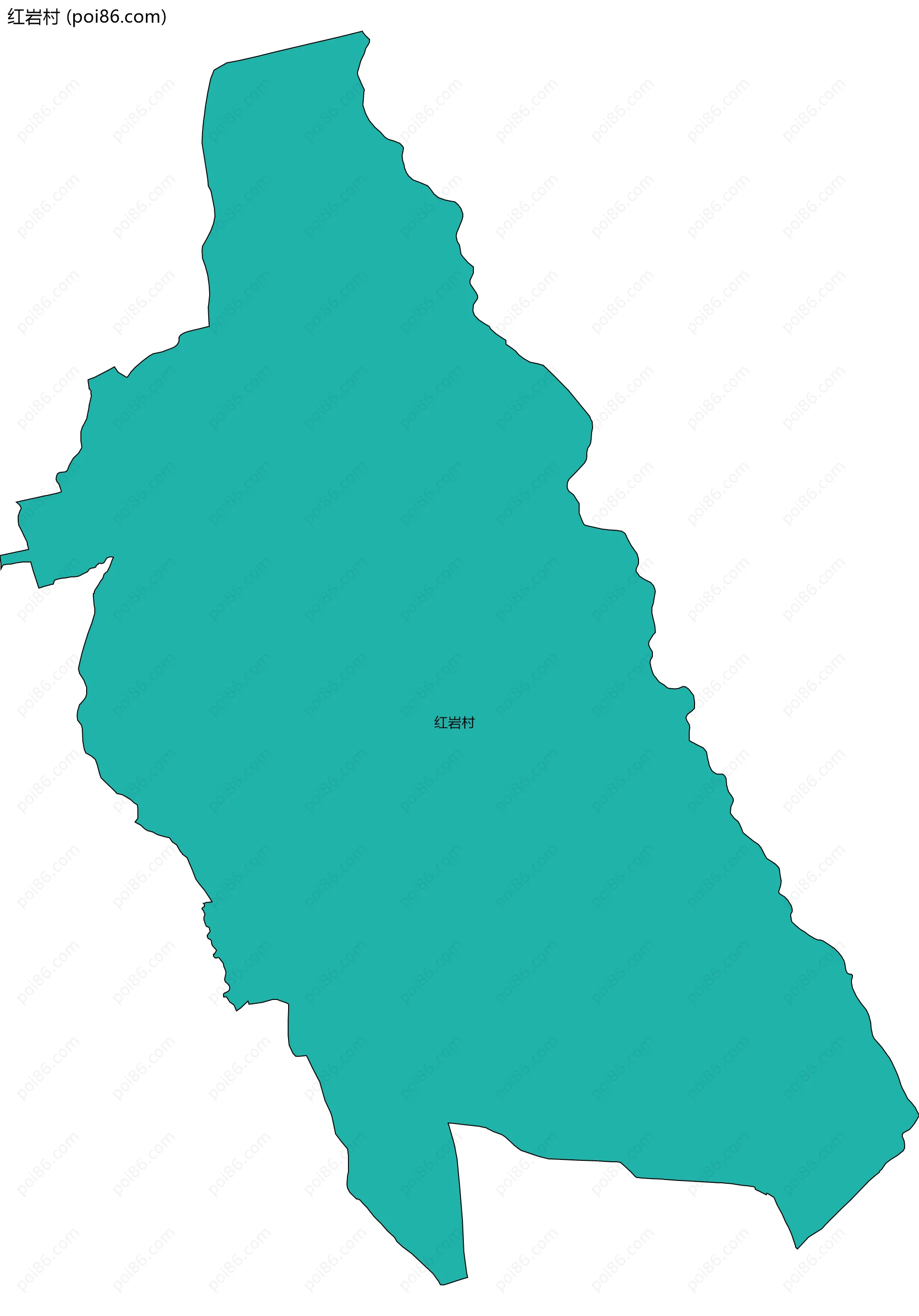 红岩村边界地图