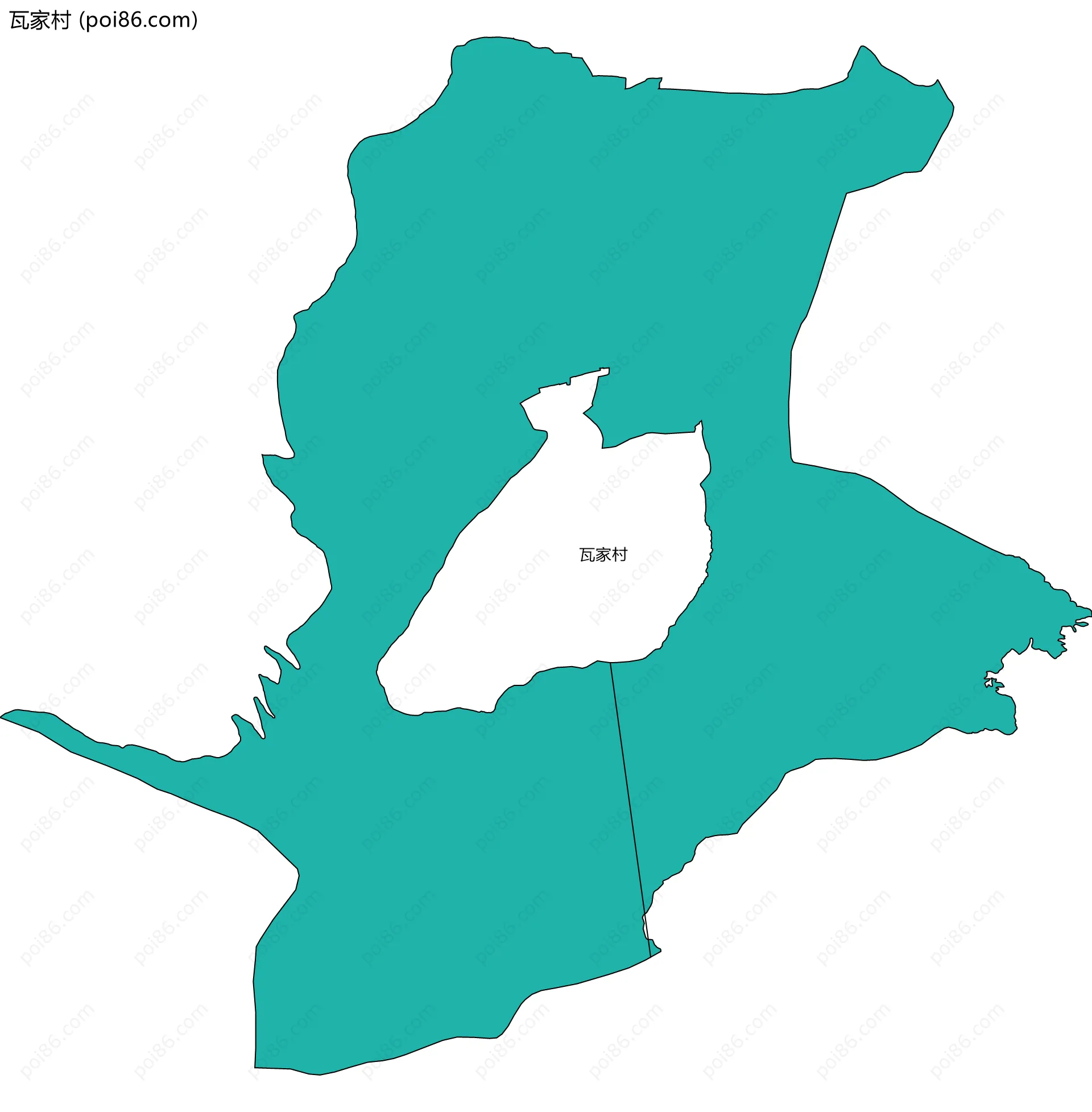 瓦家村边界地图