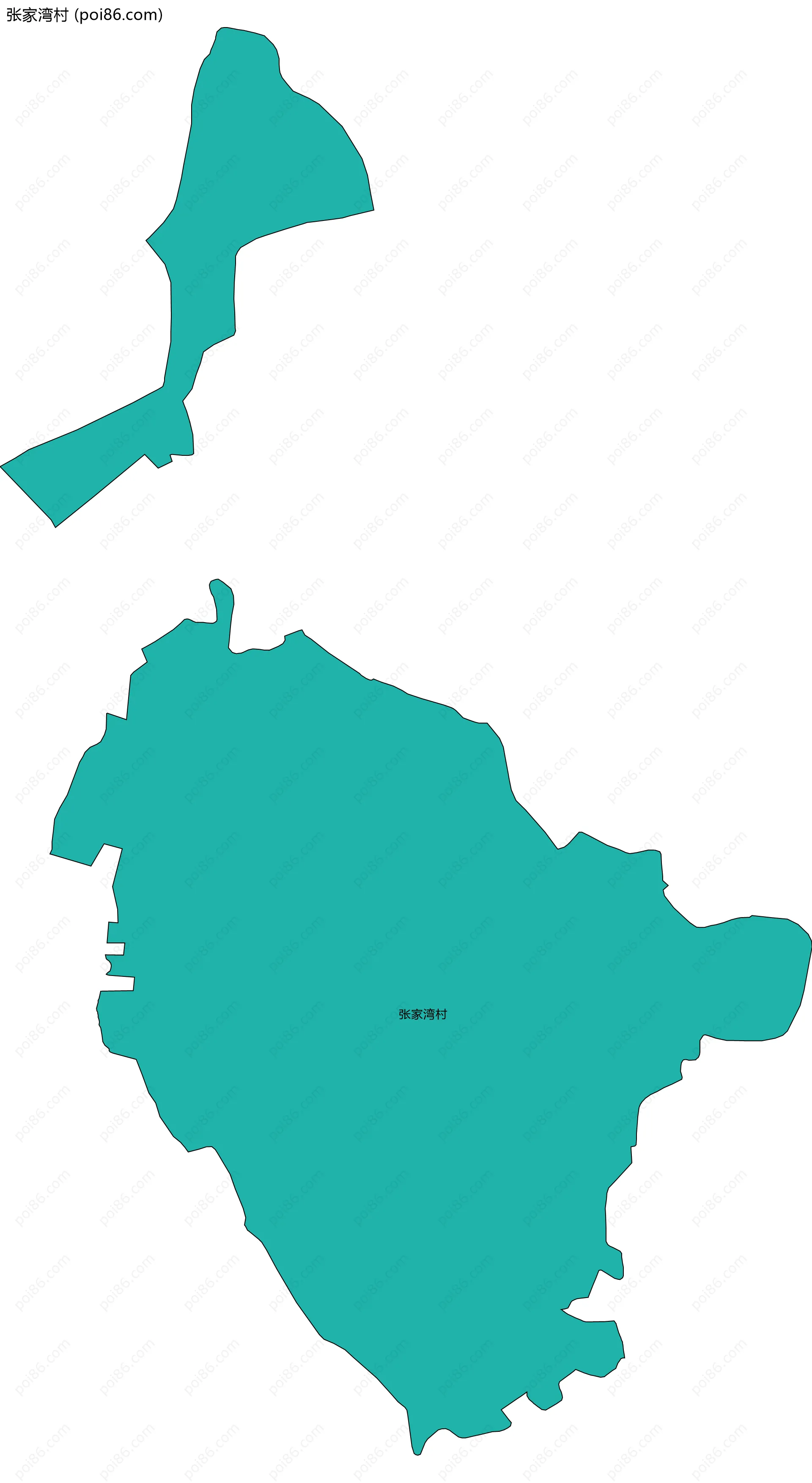 张家湾村边界地图