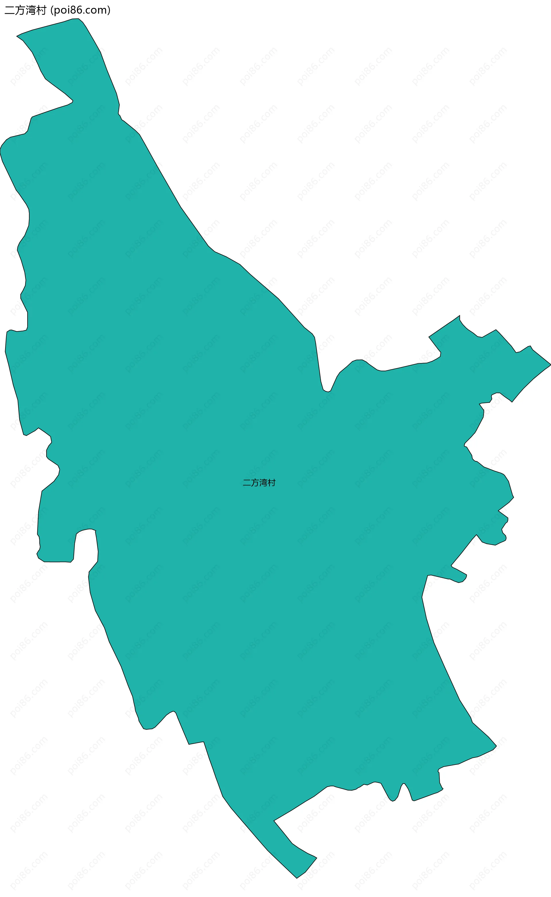 二方湾村边界地图