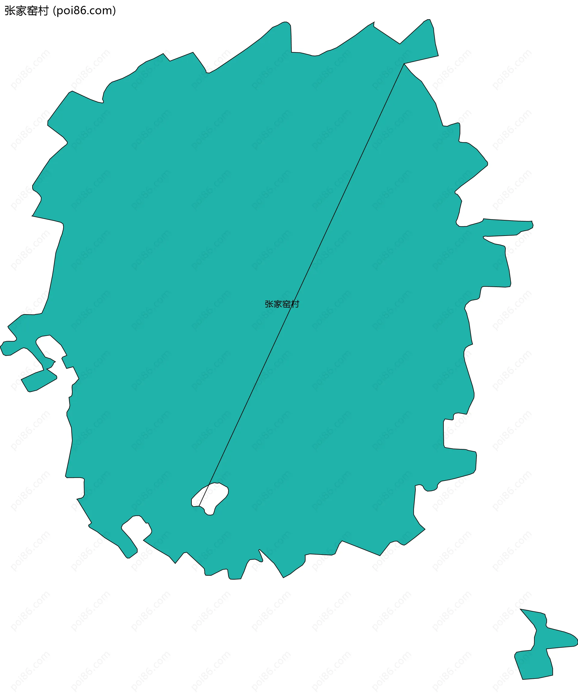 张家窑村边界地图