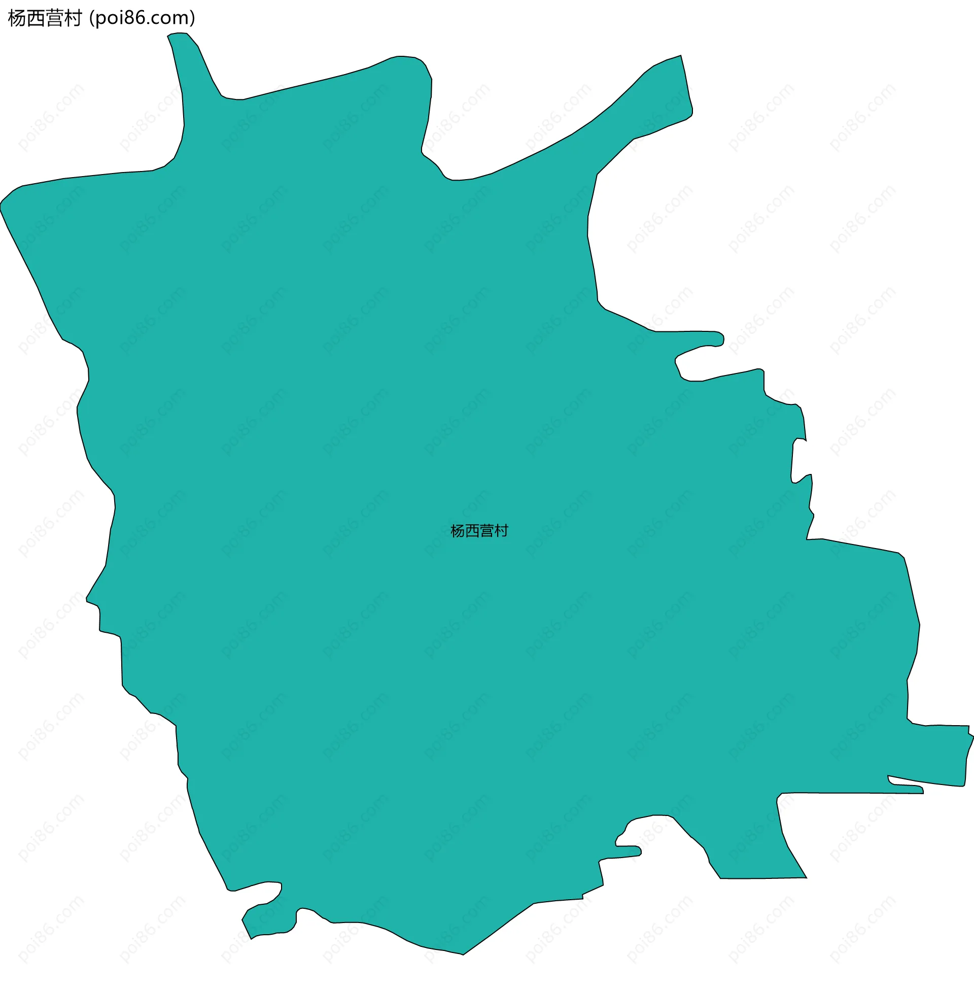 杨西营村边界地图