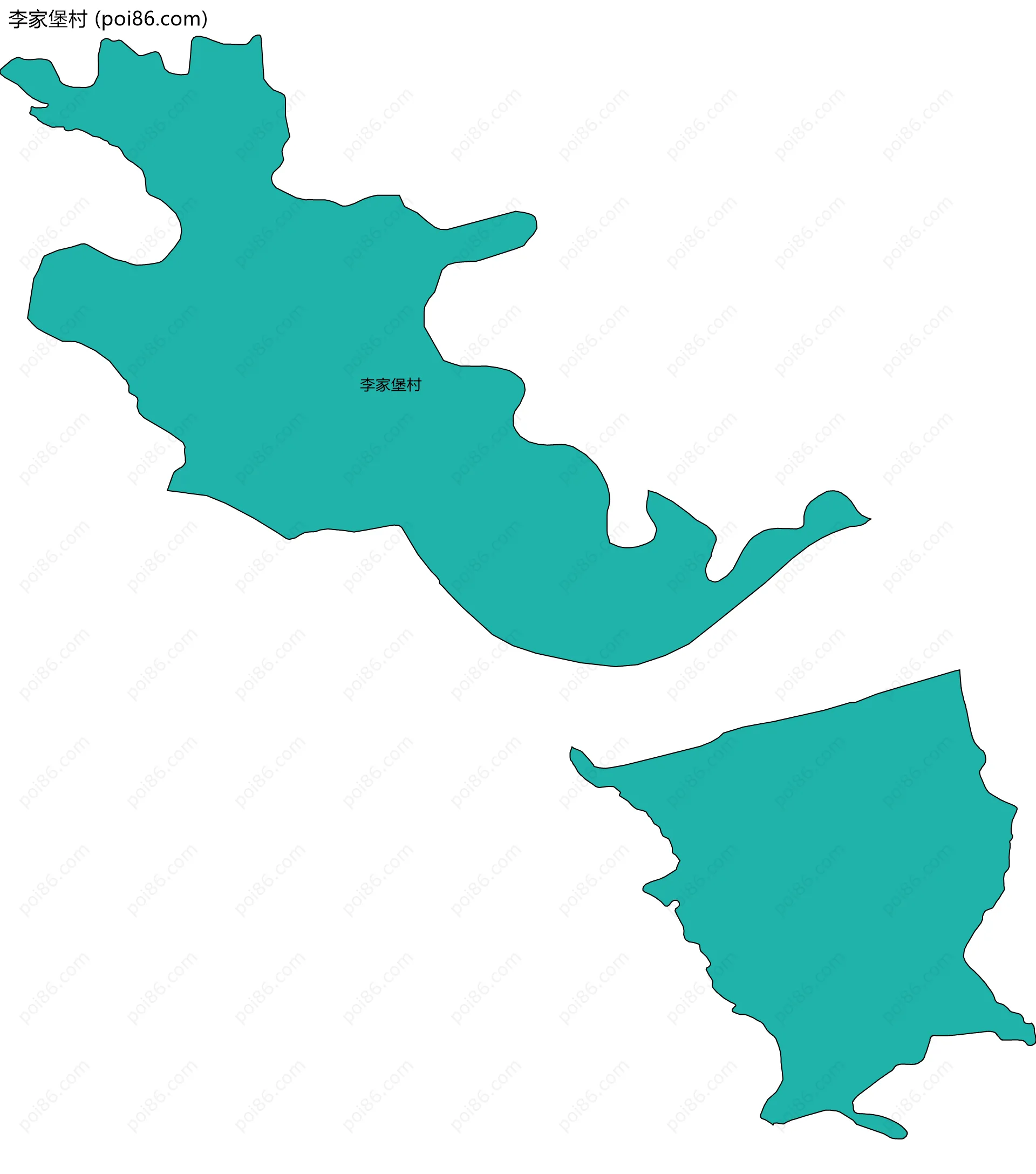 李家堡村边界地图