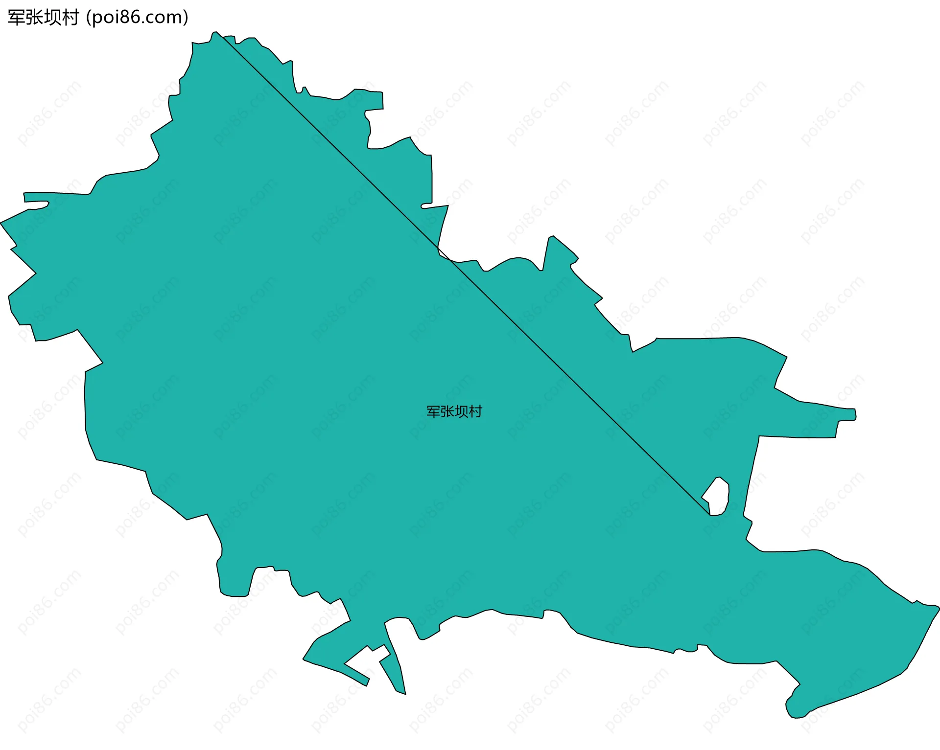 军张坝村边界地图