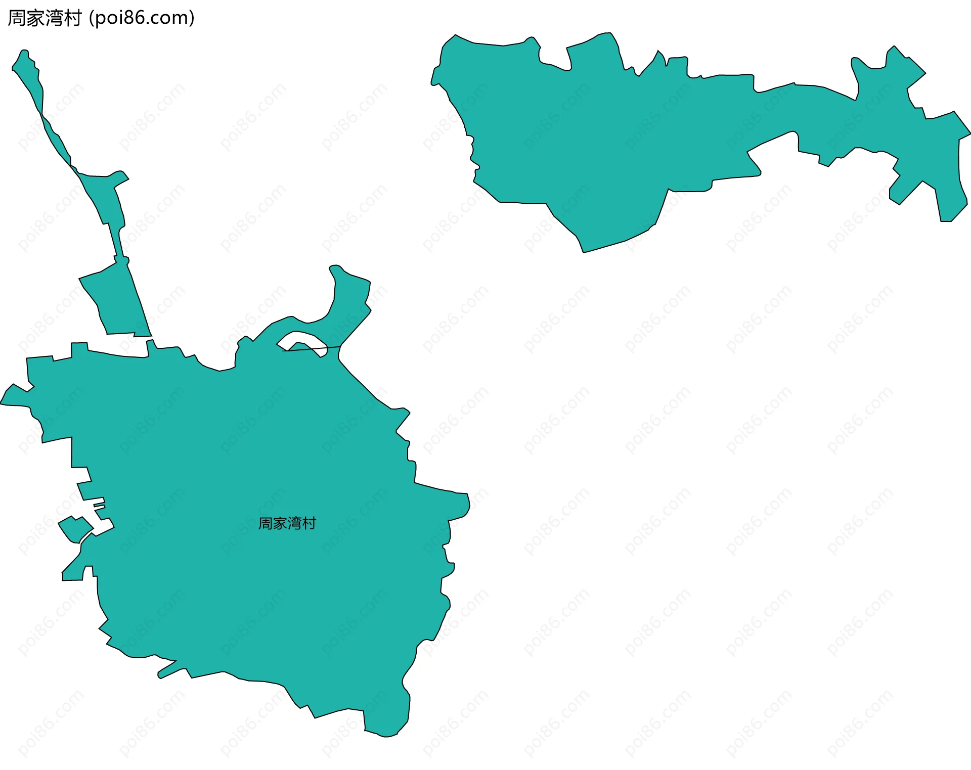 周家湾村边界地图