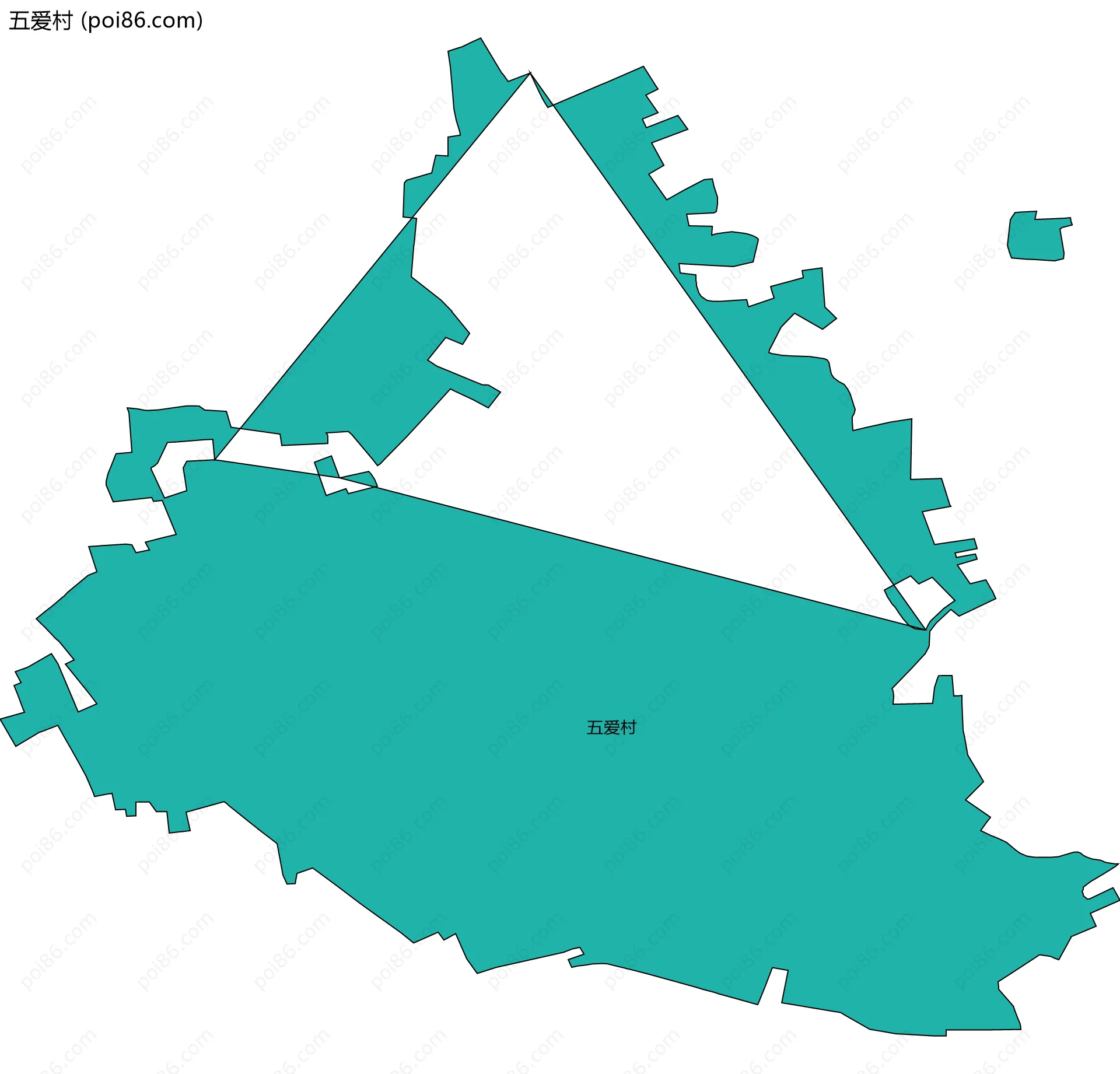 五爱村边界地图