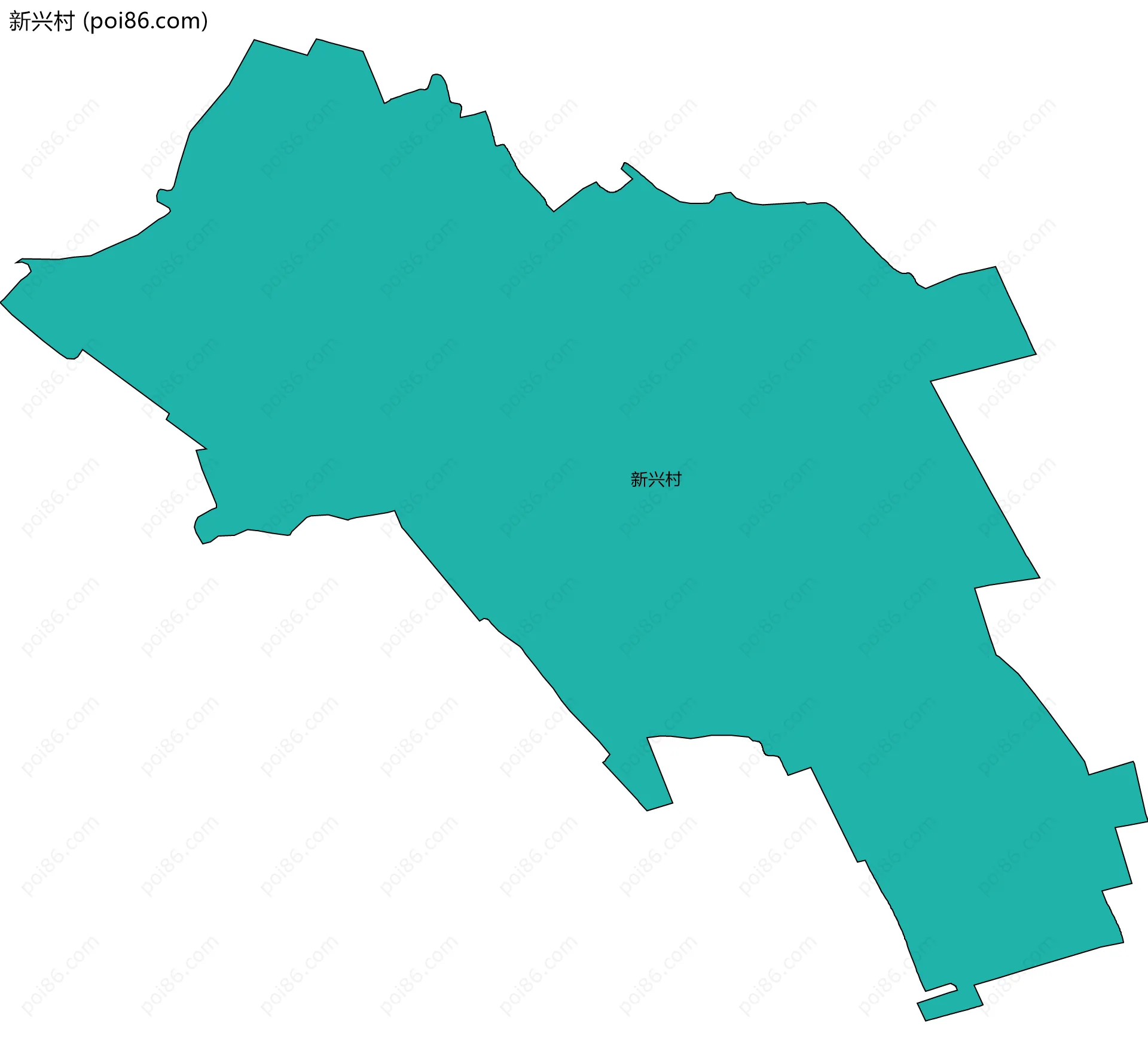 新兴村边界地图