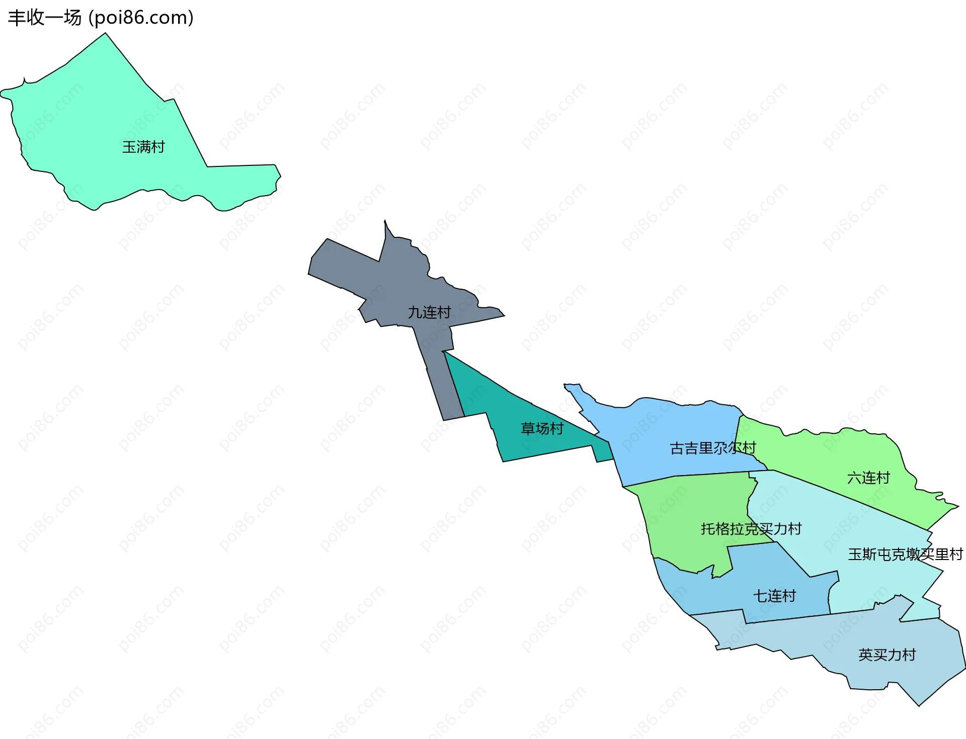 丰收一场边界地图(五级行政区划)
