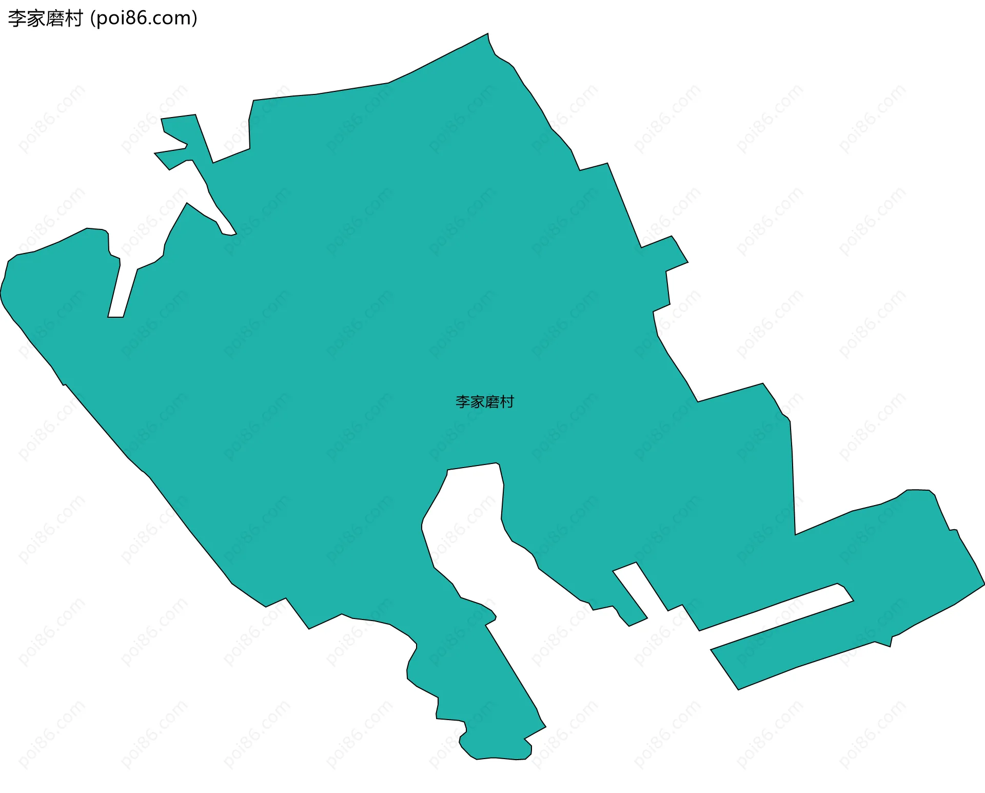 李家磨村边界地图