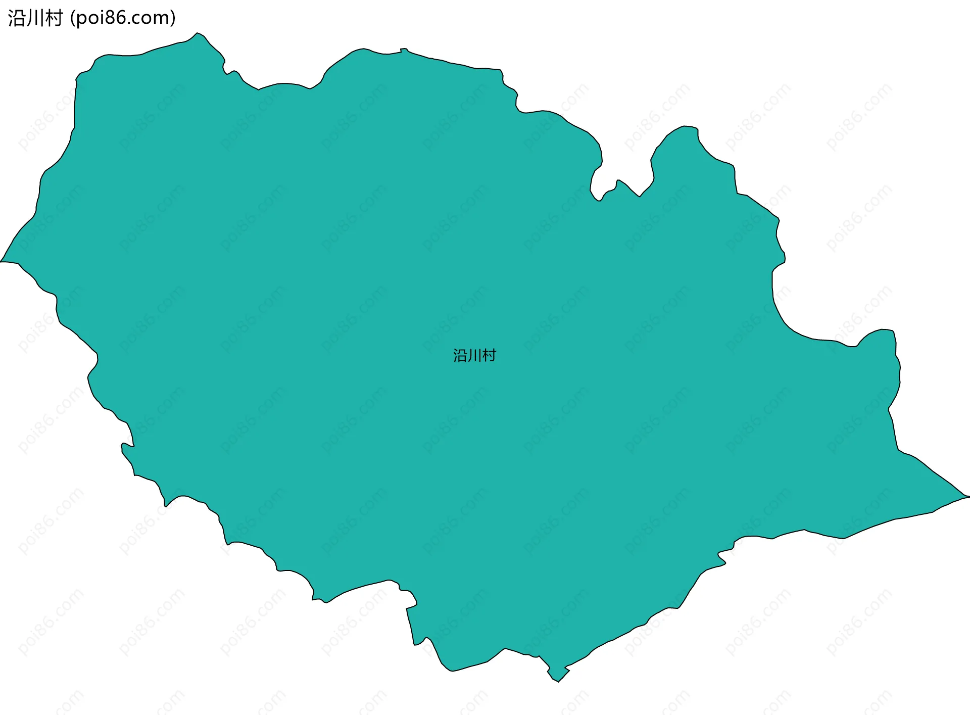 沿川村边界地图