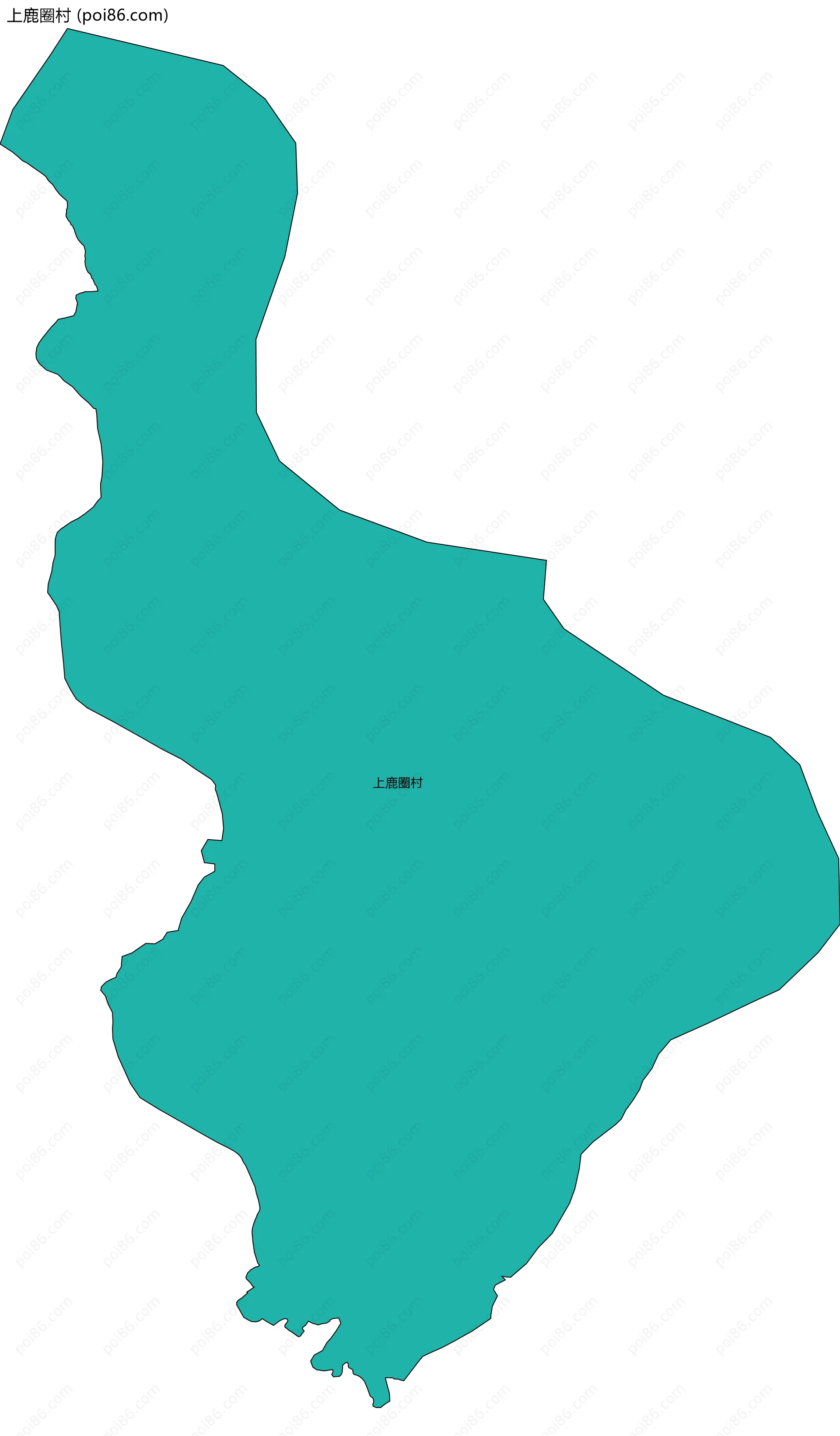 上鹿圈村边界地图