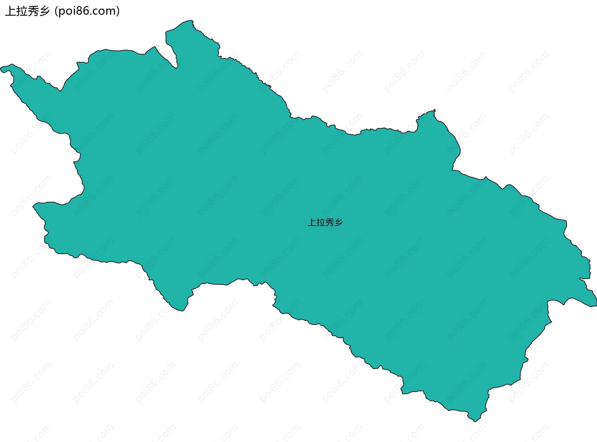 上拉秀乡边界地图(五级行政区划)