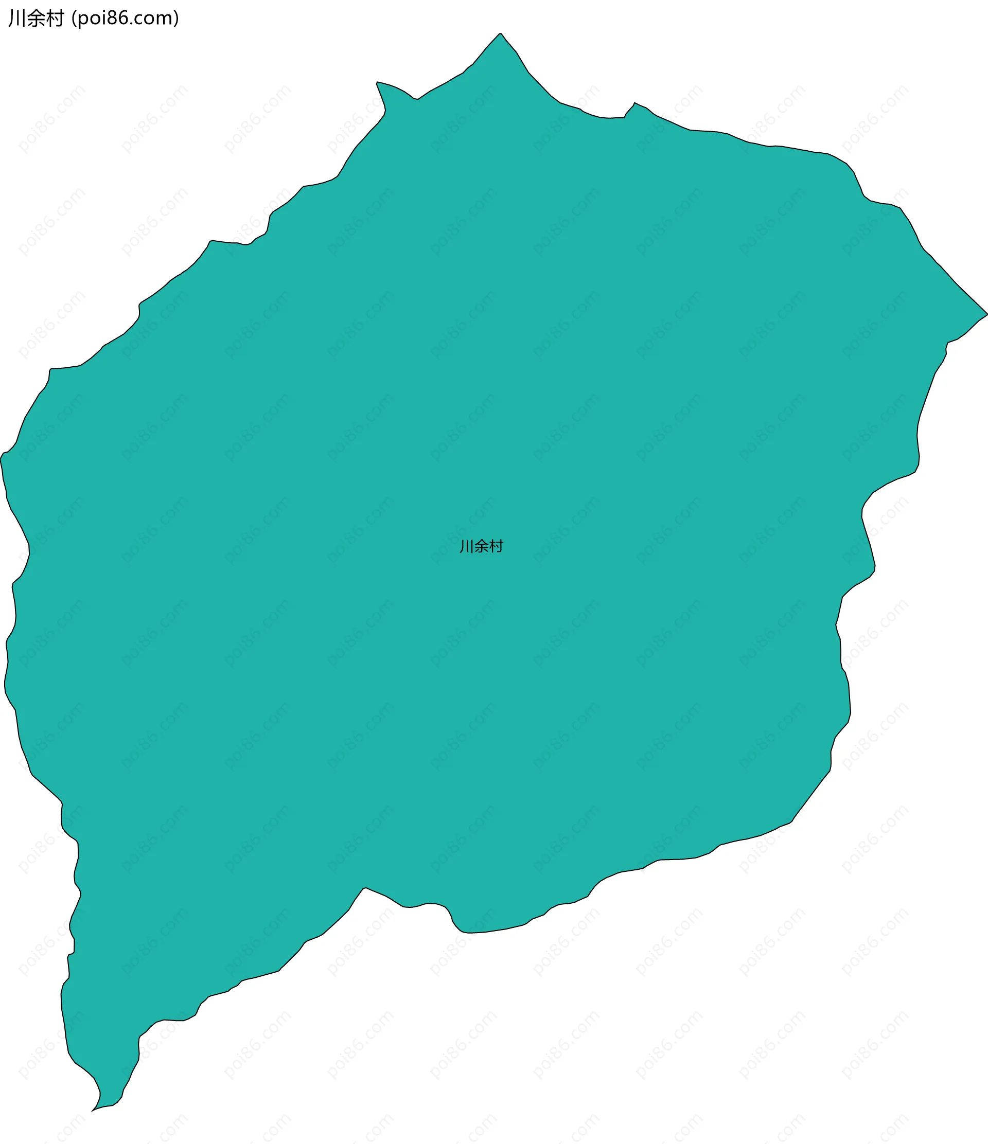 川余村边界地图