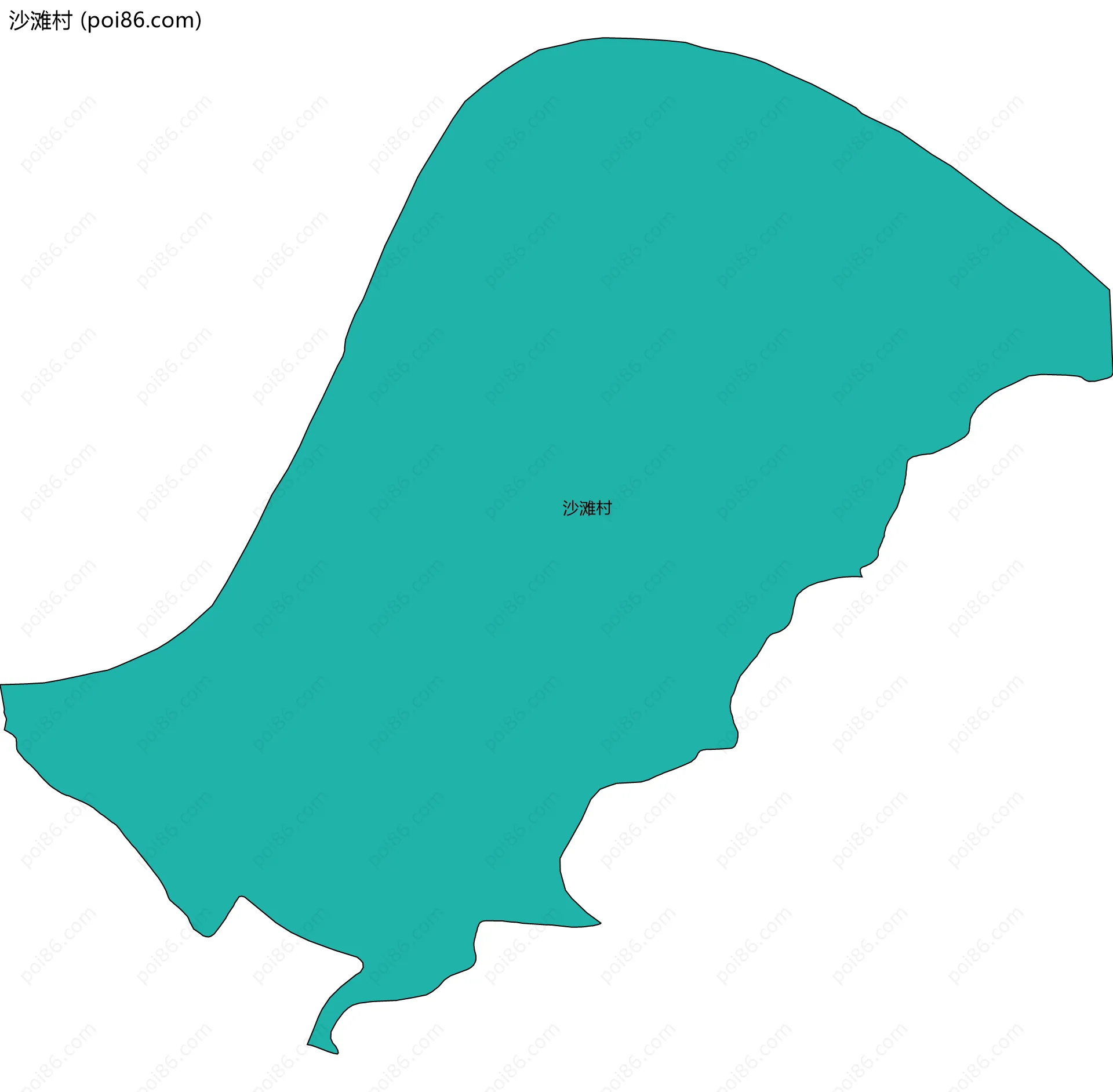 沙滩村边界地图