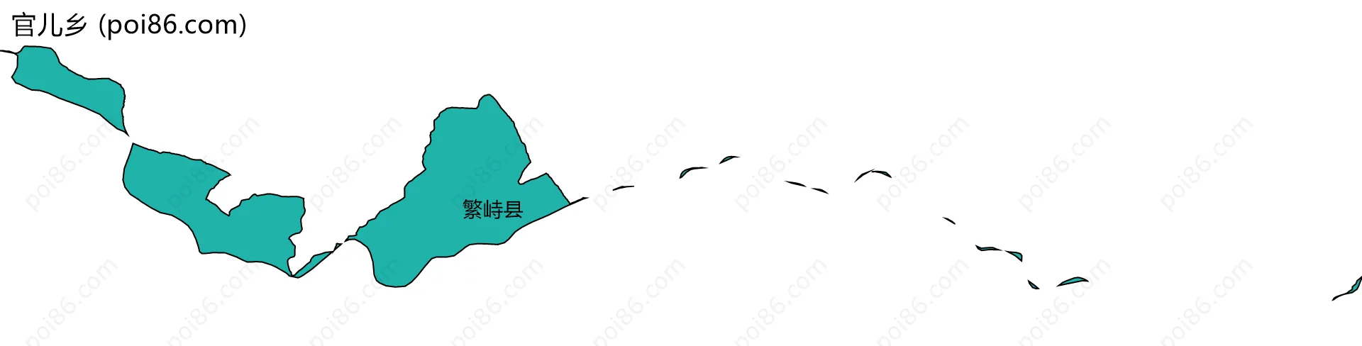 官儿乡边界地图(五级行政区划)